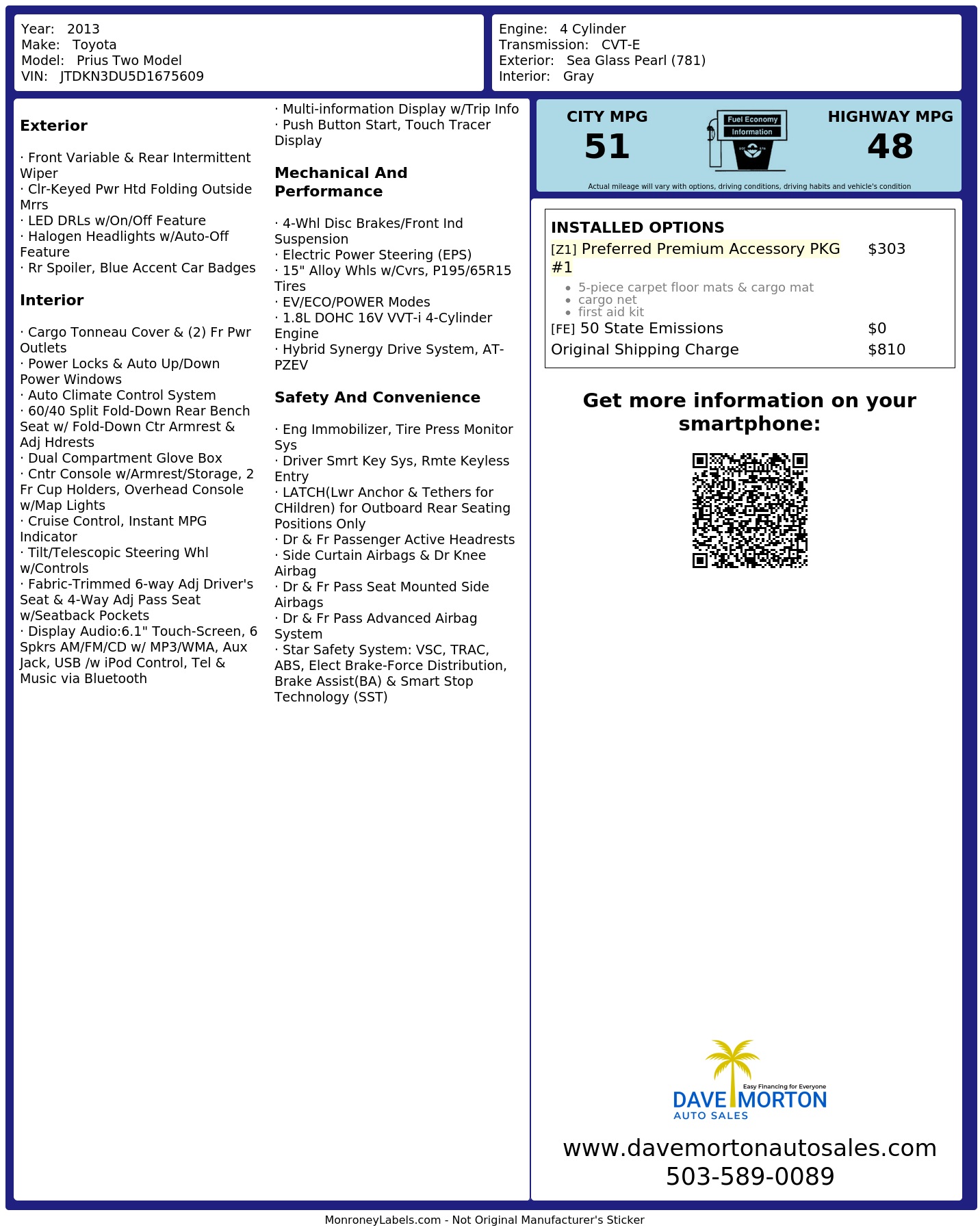 Monroney Label