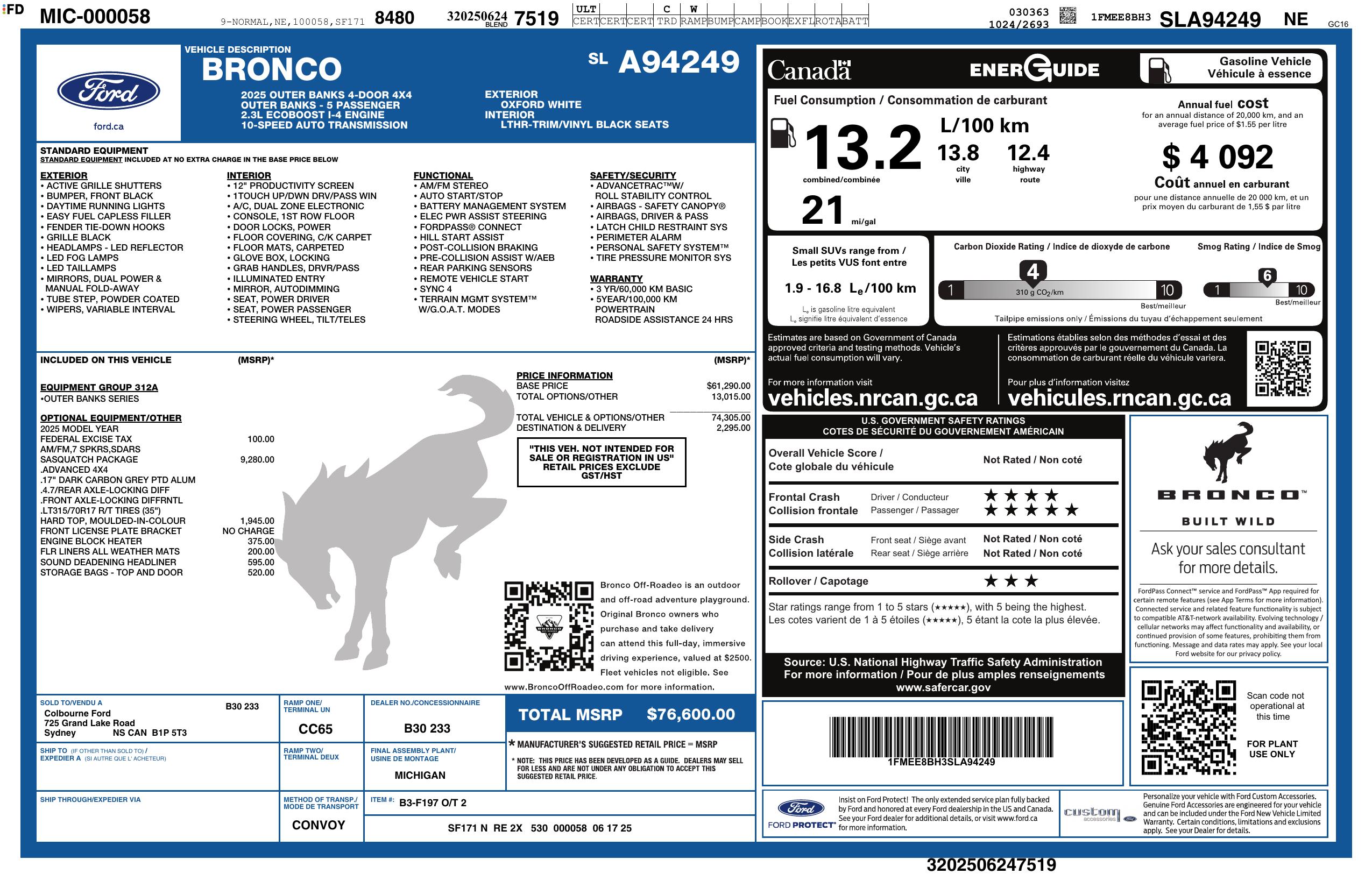 Monroney Label
