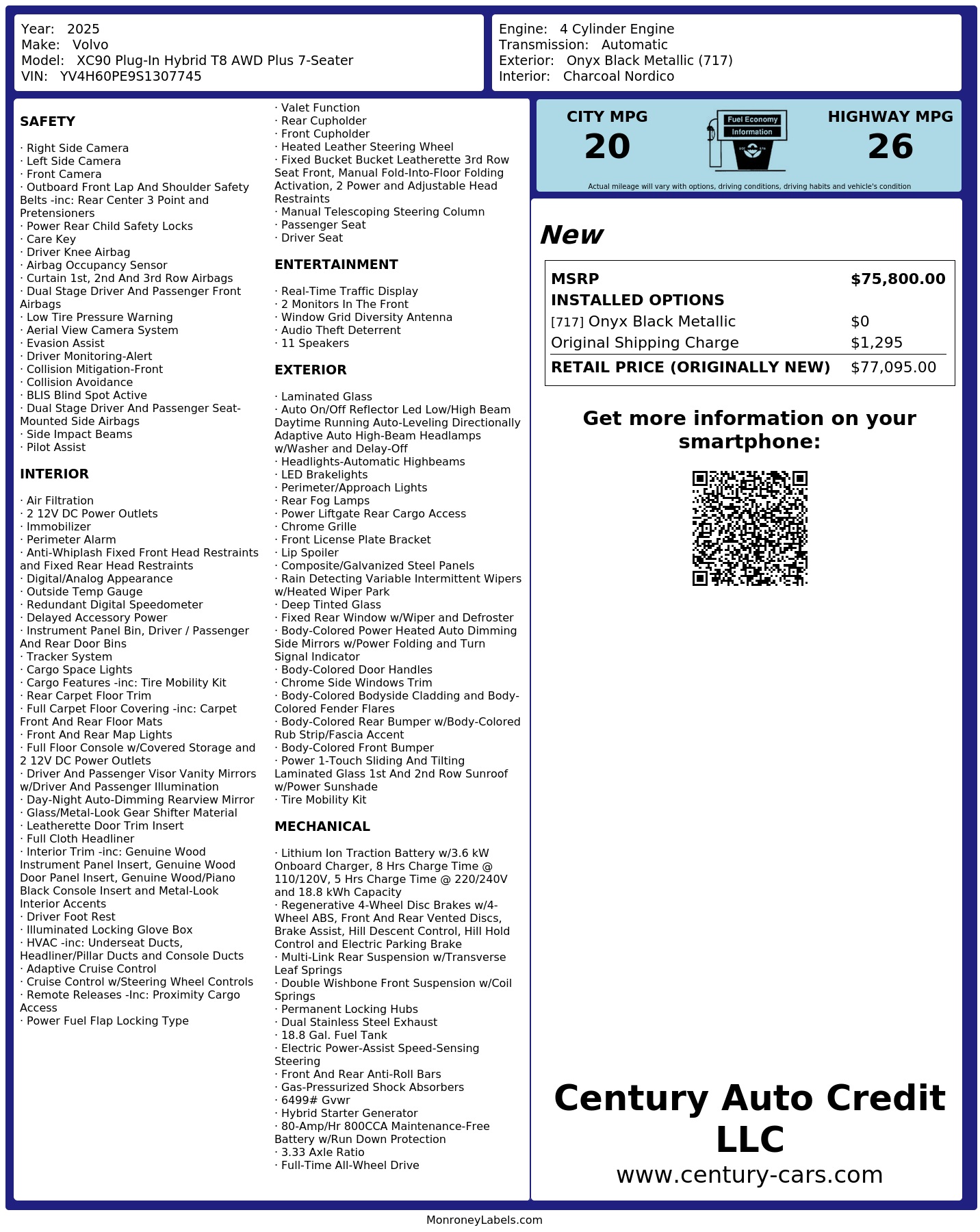 Monroney Label