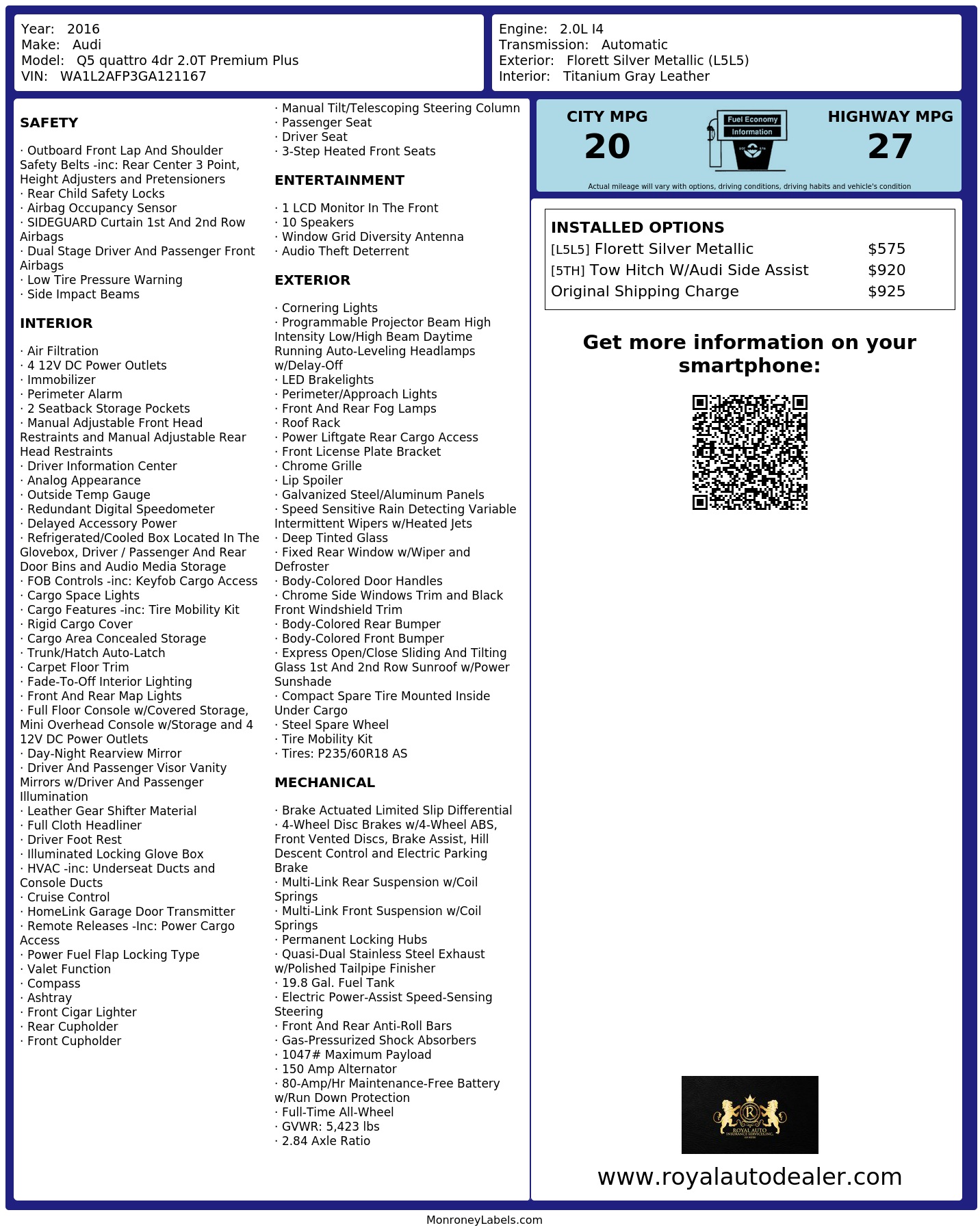 Monroney Label
