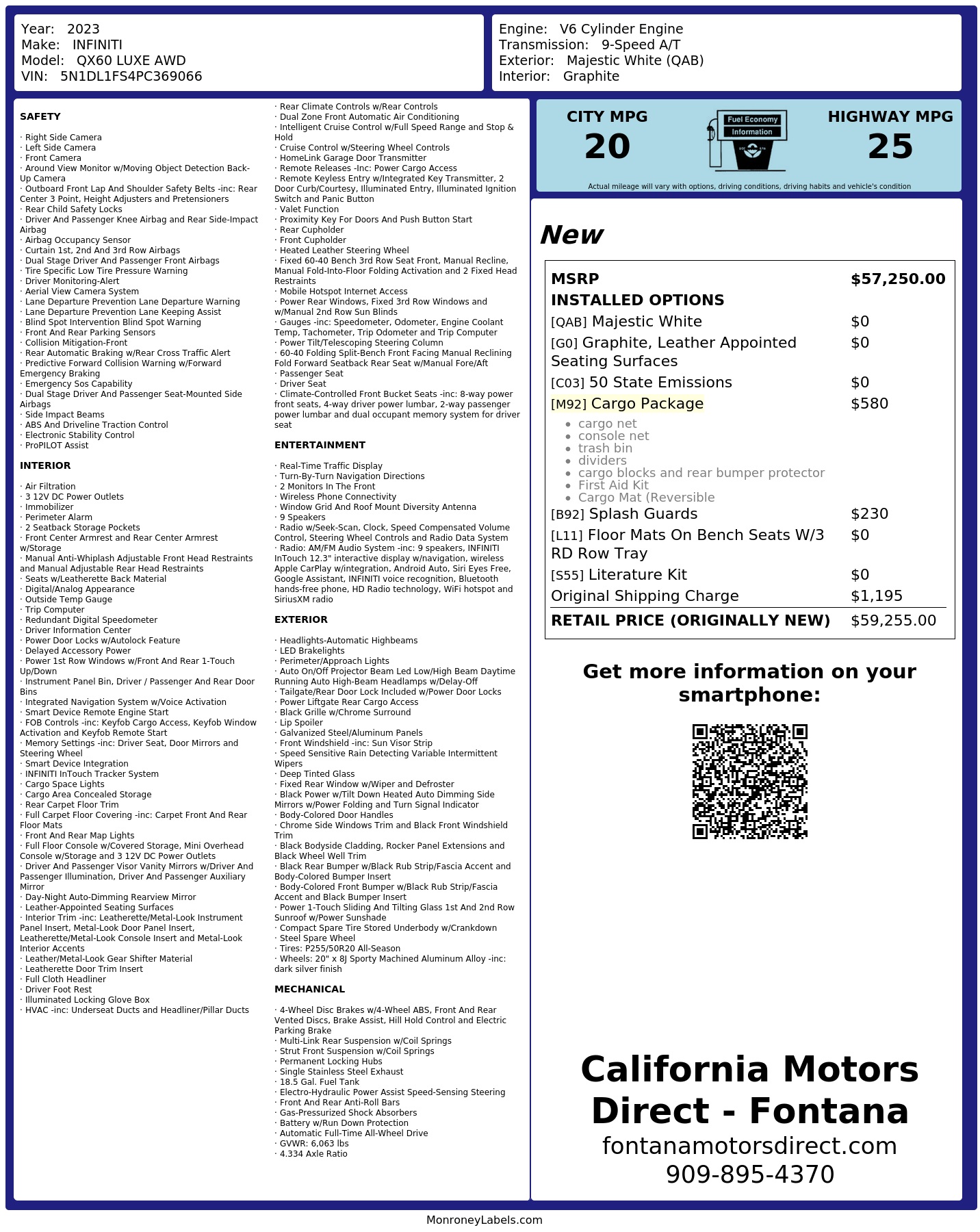Monroney Label