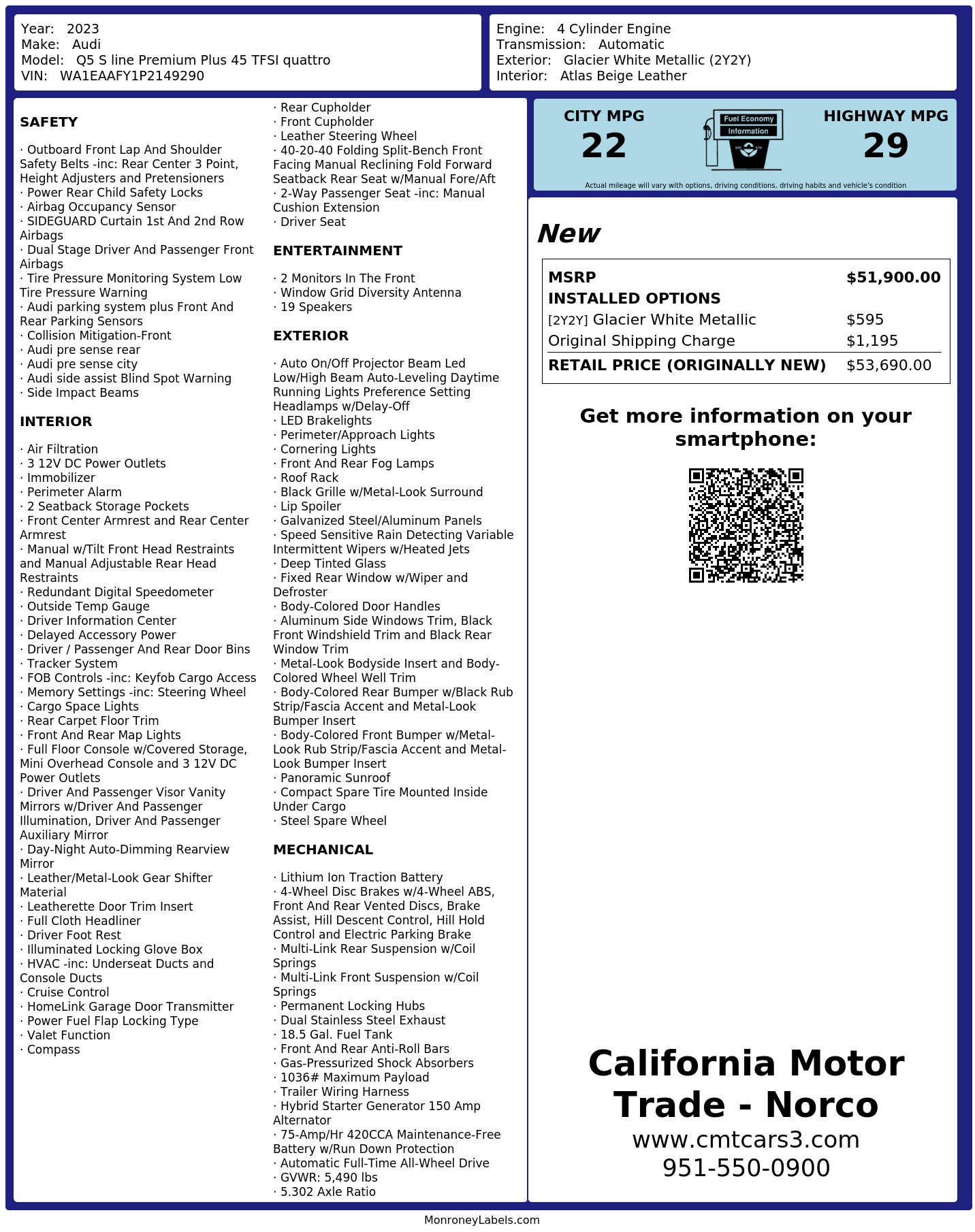 Monroney Label