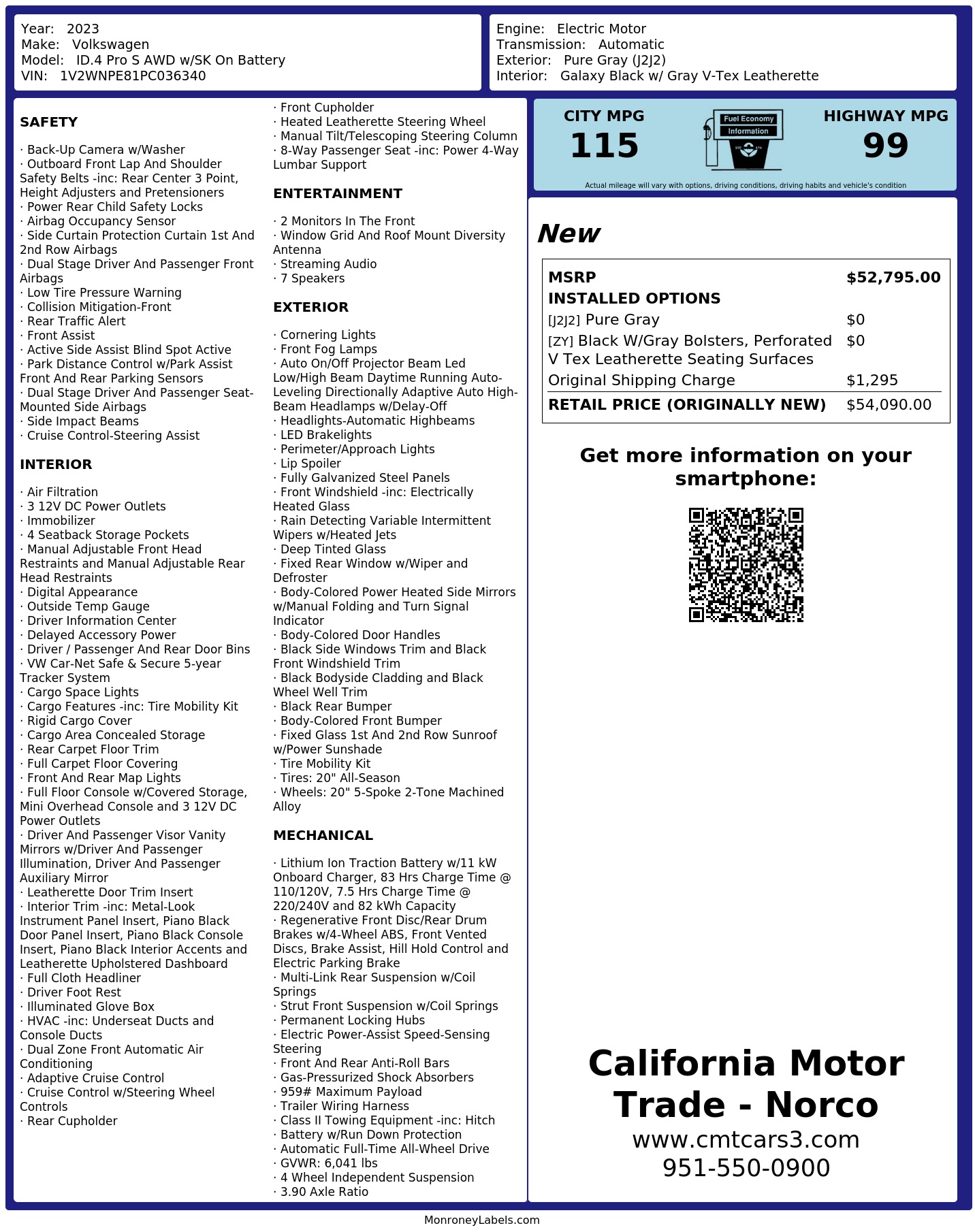 Monroney Label