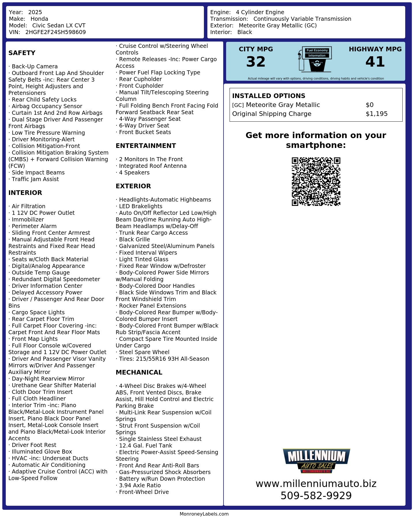 Monroney Label