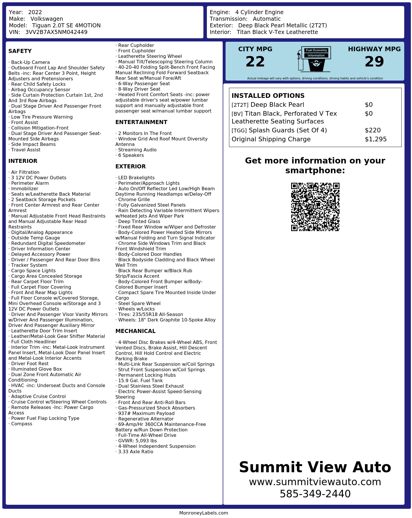 Monroney Label