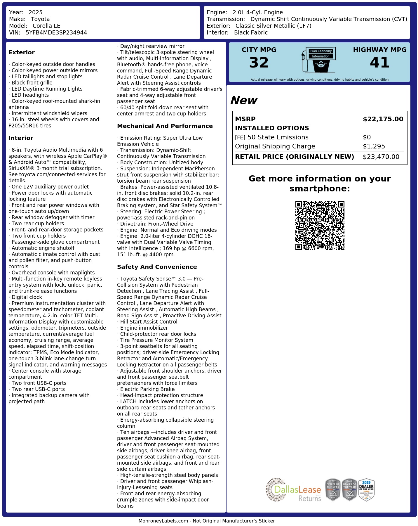 Monroney Label