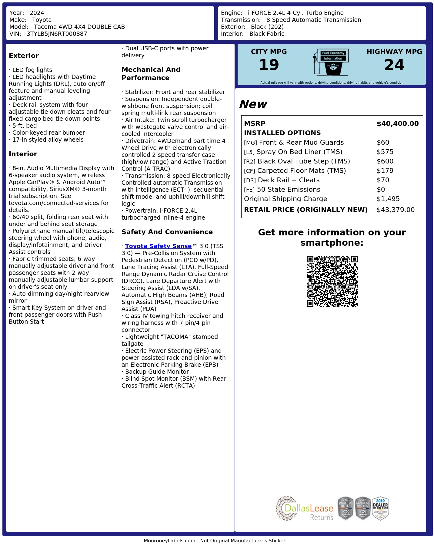 Monroney Label