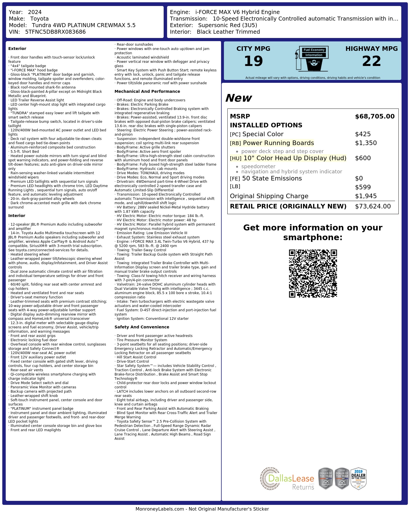 Monroney Label