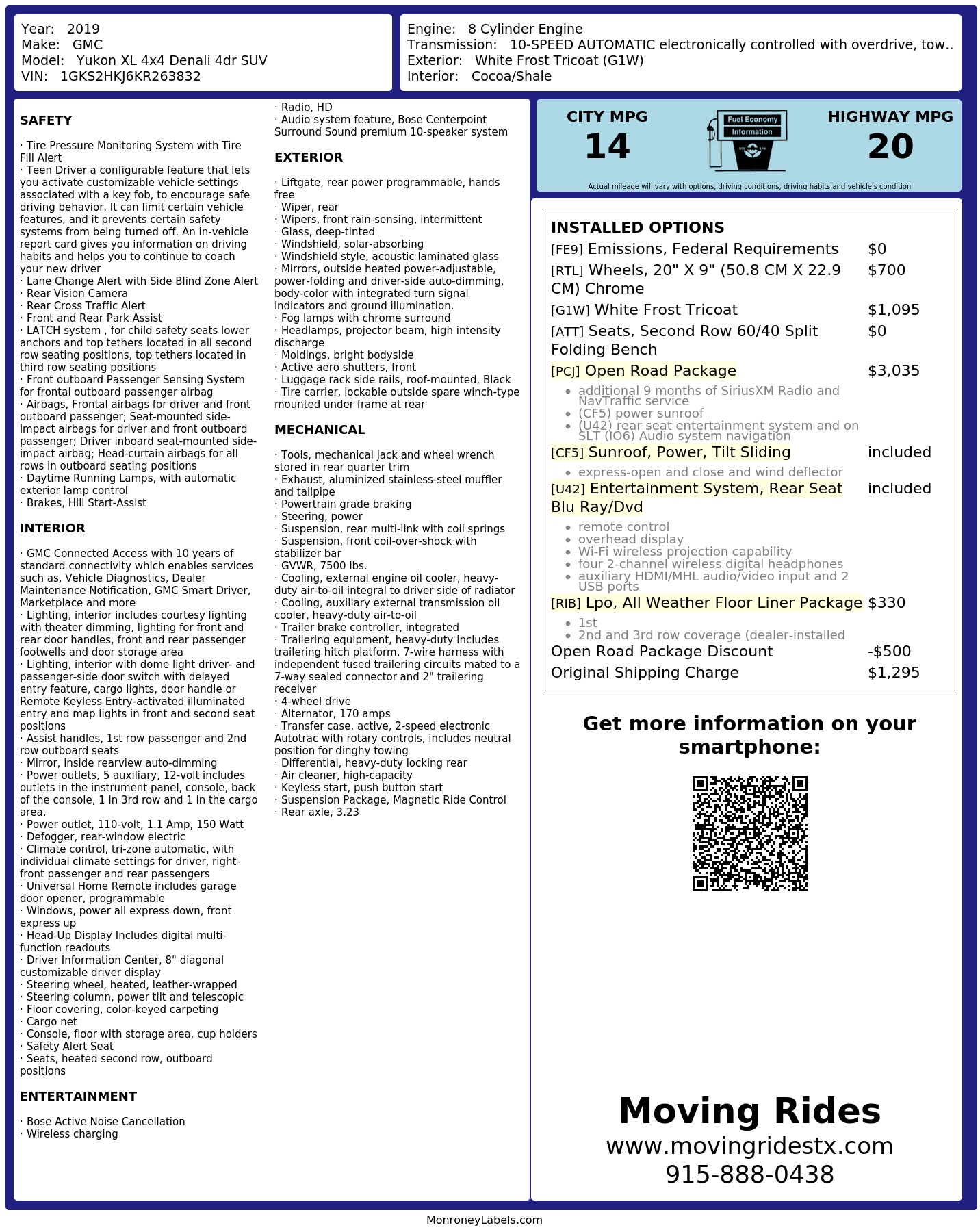 Monroney Label