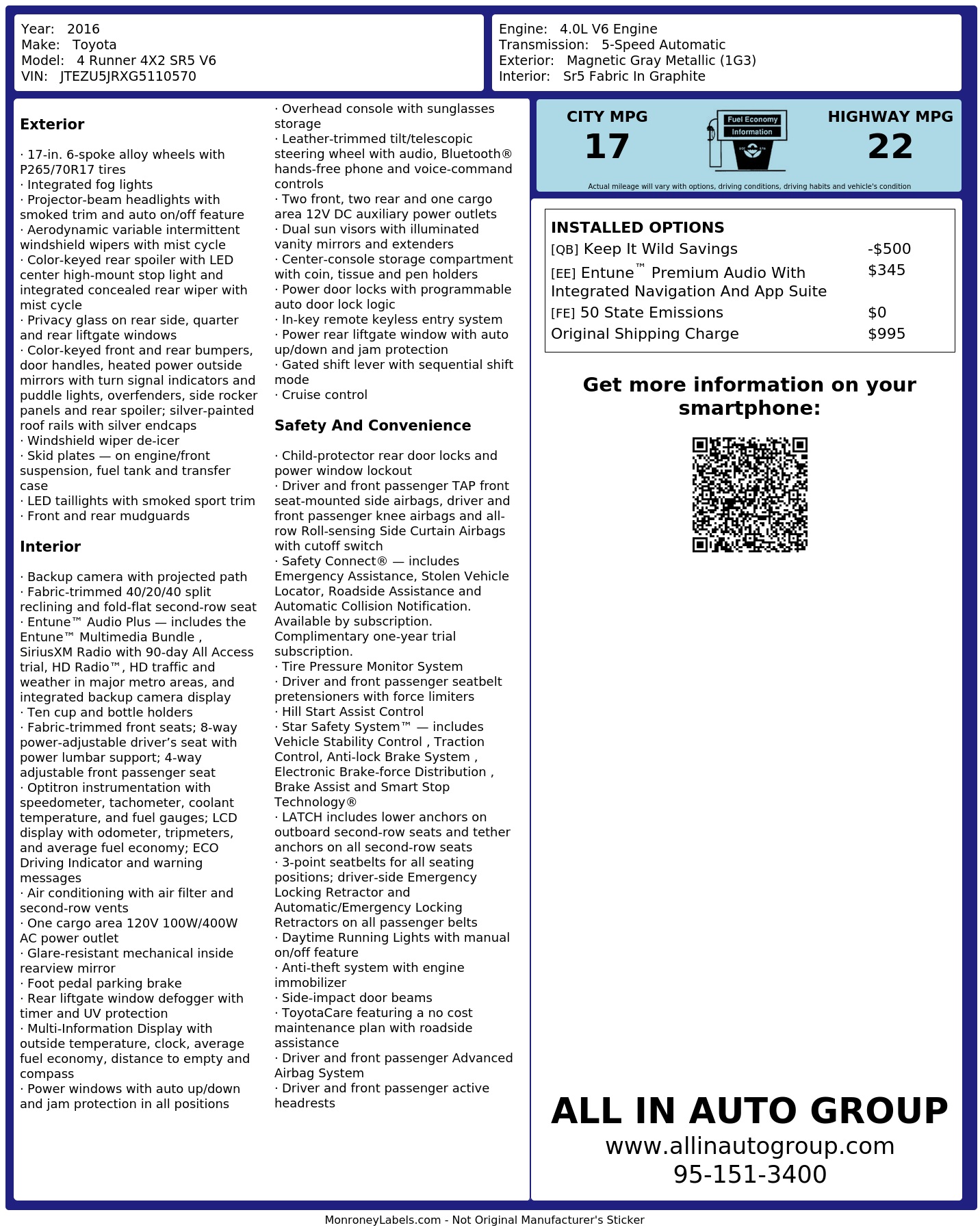 Monroney Label