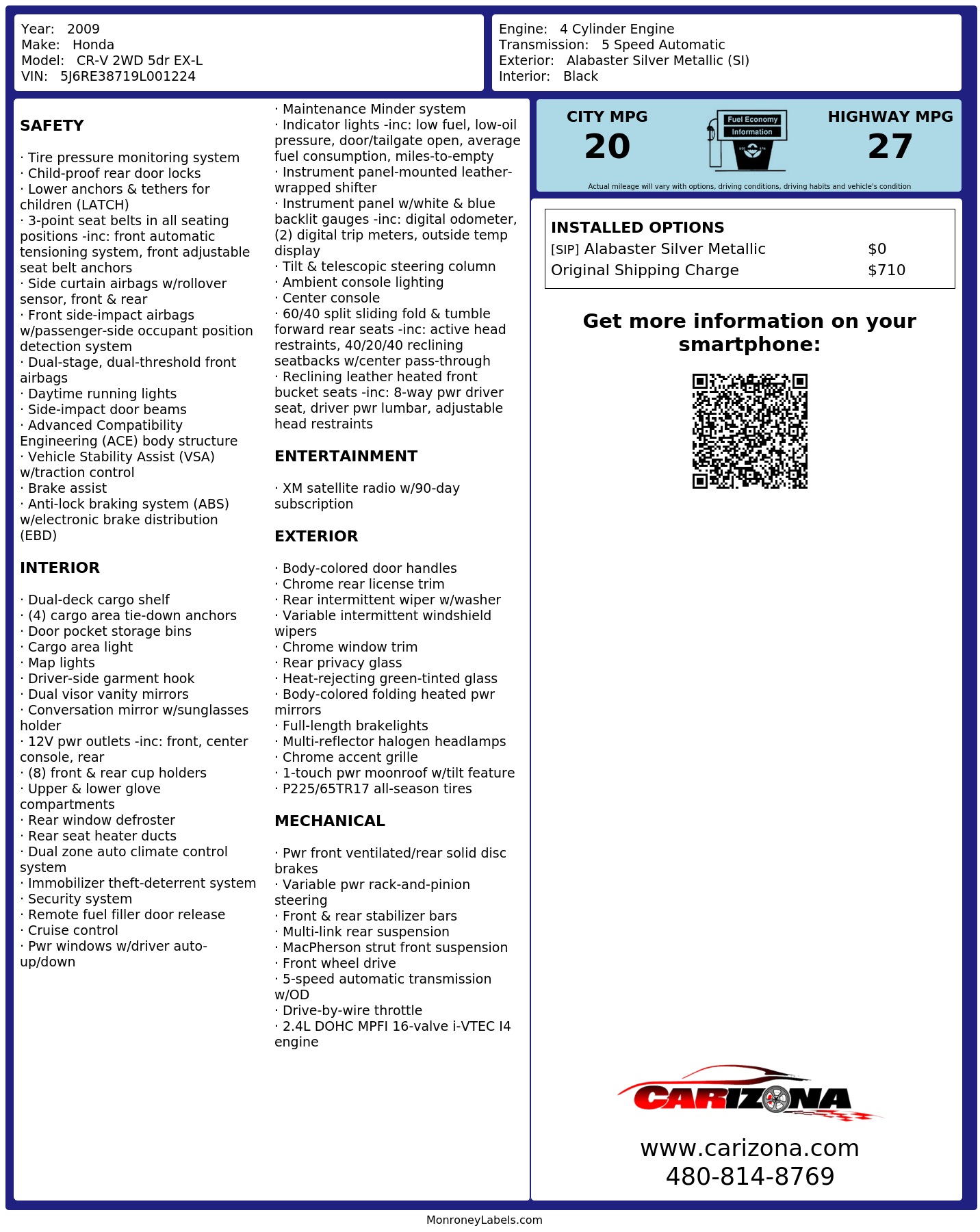 Monroney Label