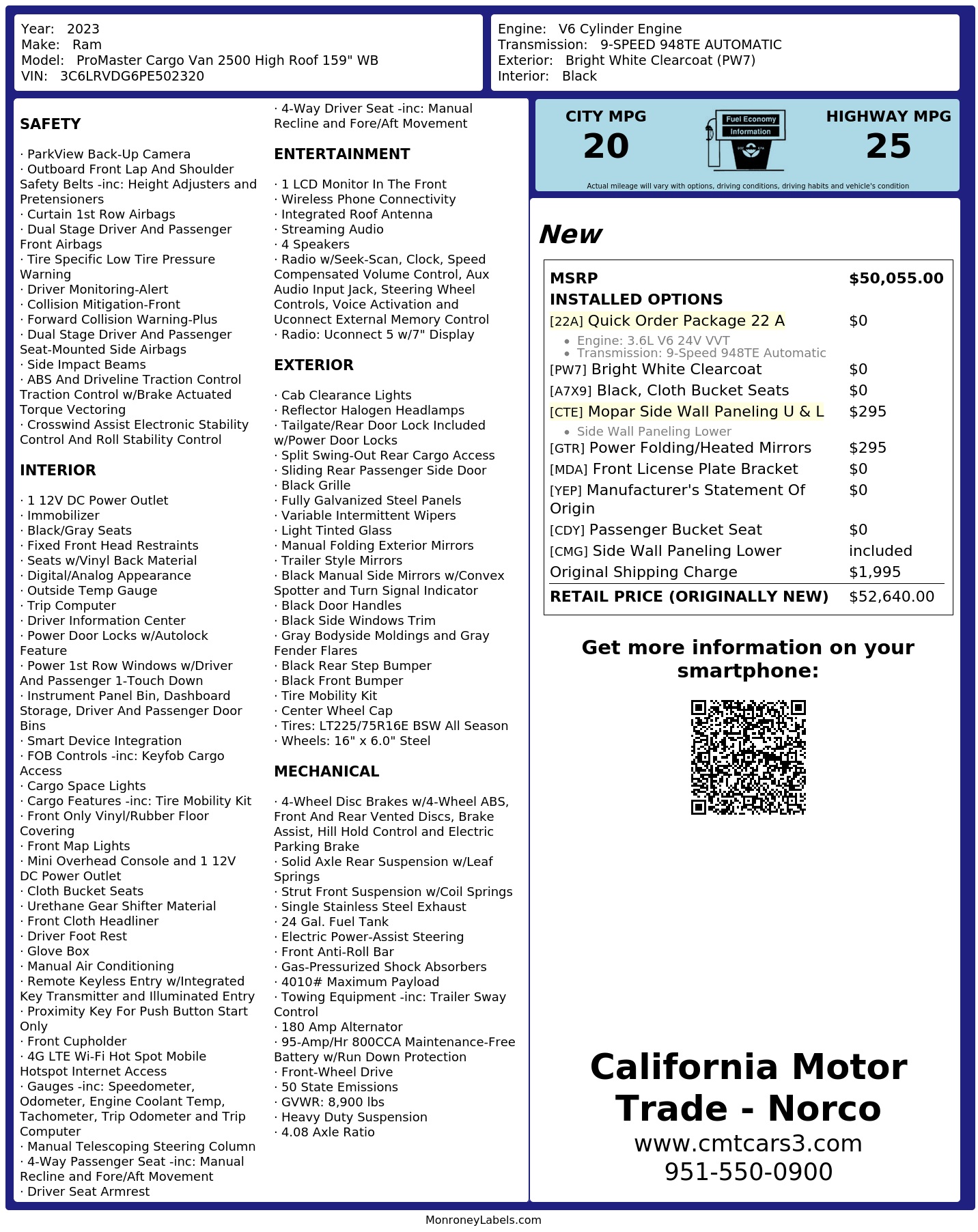 Monroney Label