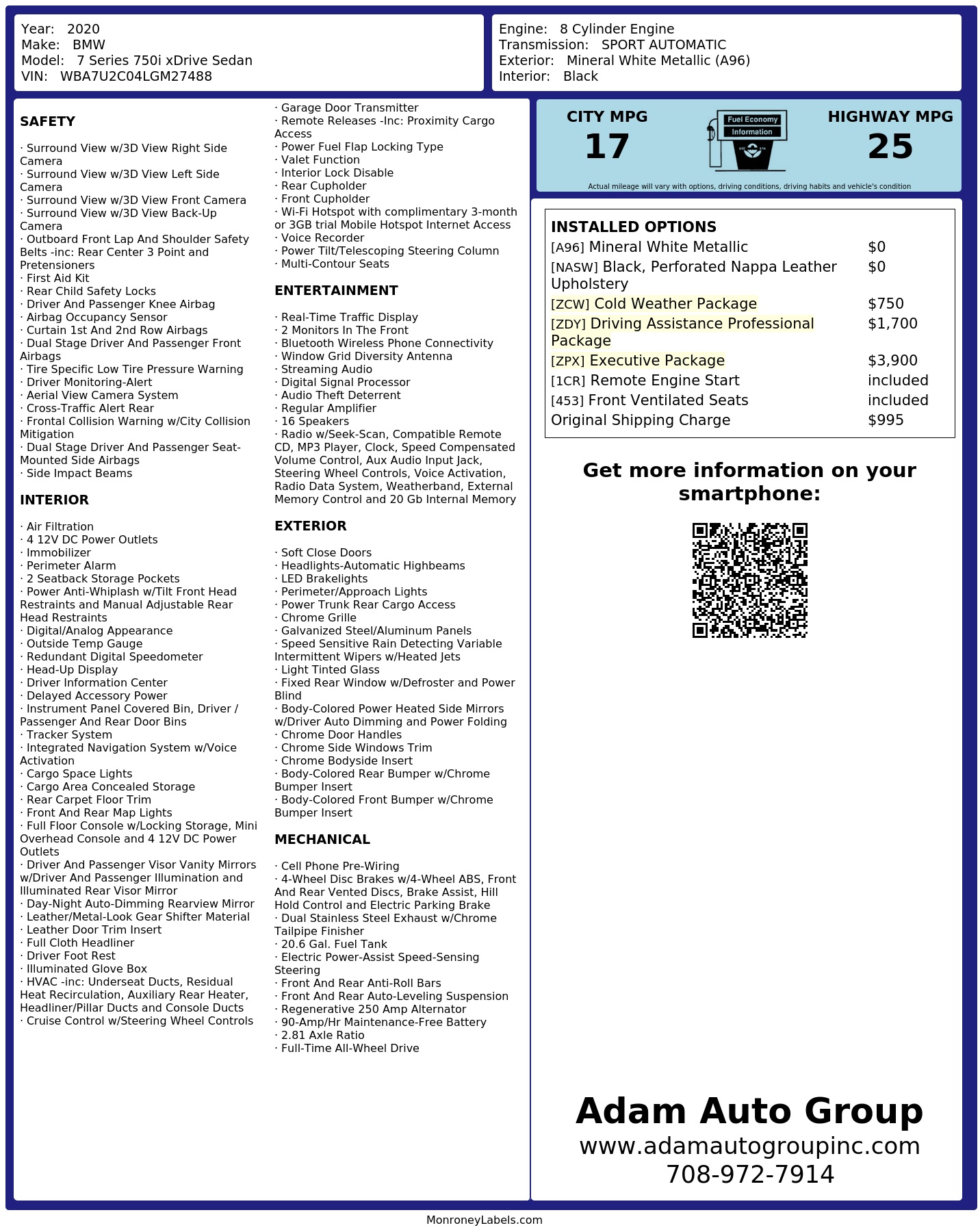 Monroney Label
