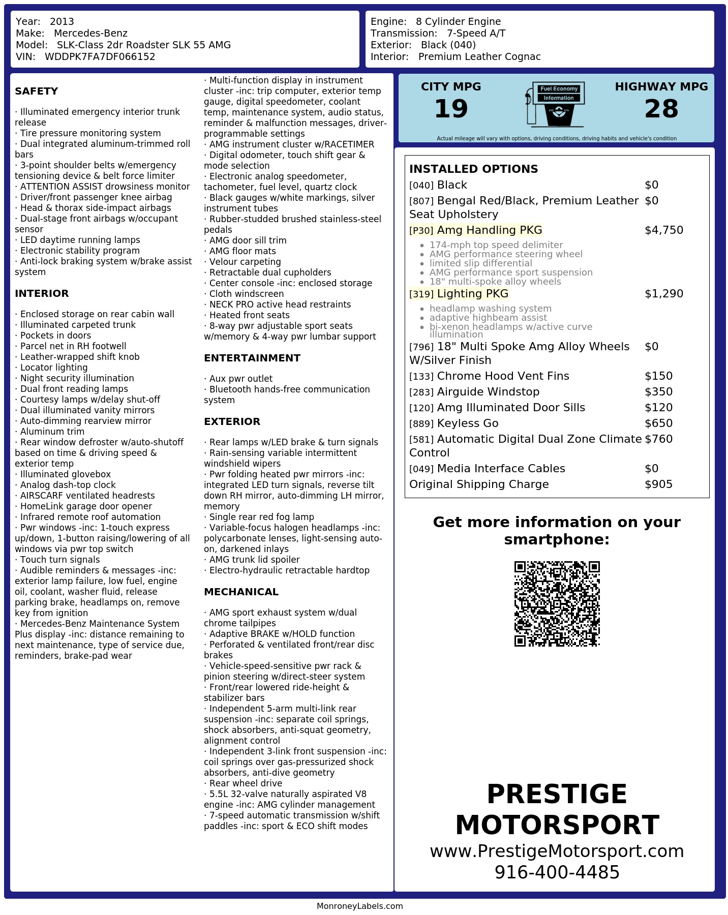 Monroney Label