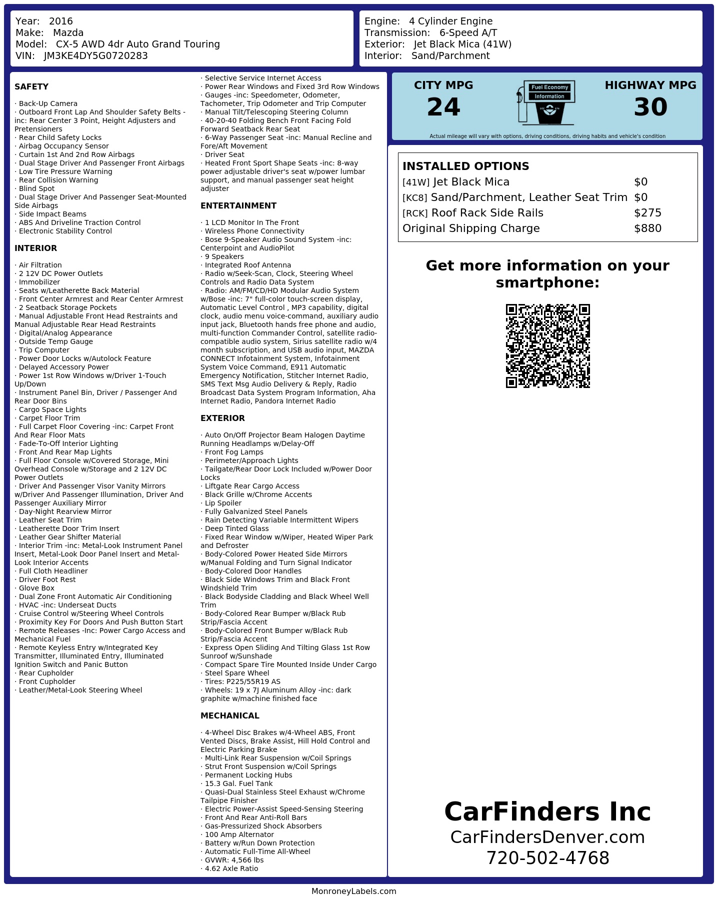Monroney Label