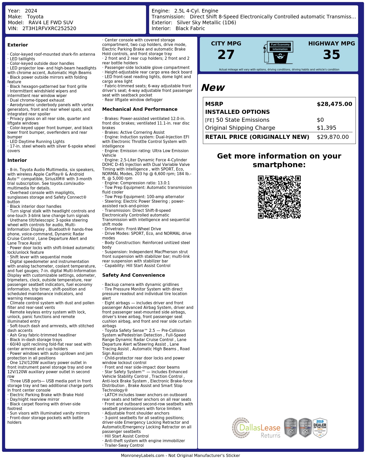Monroney Label