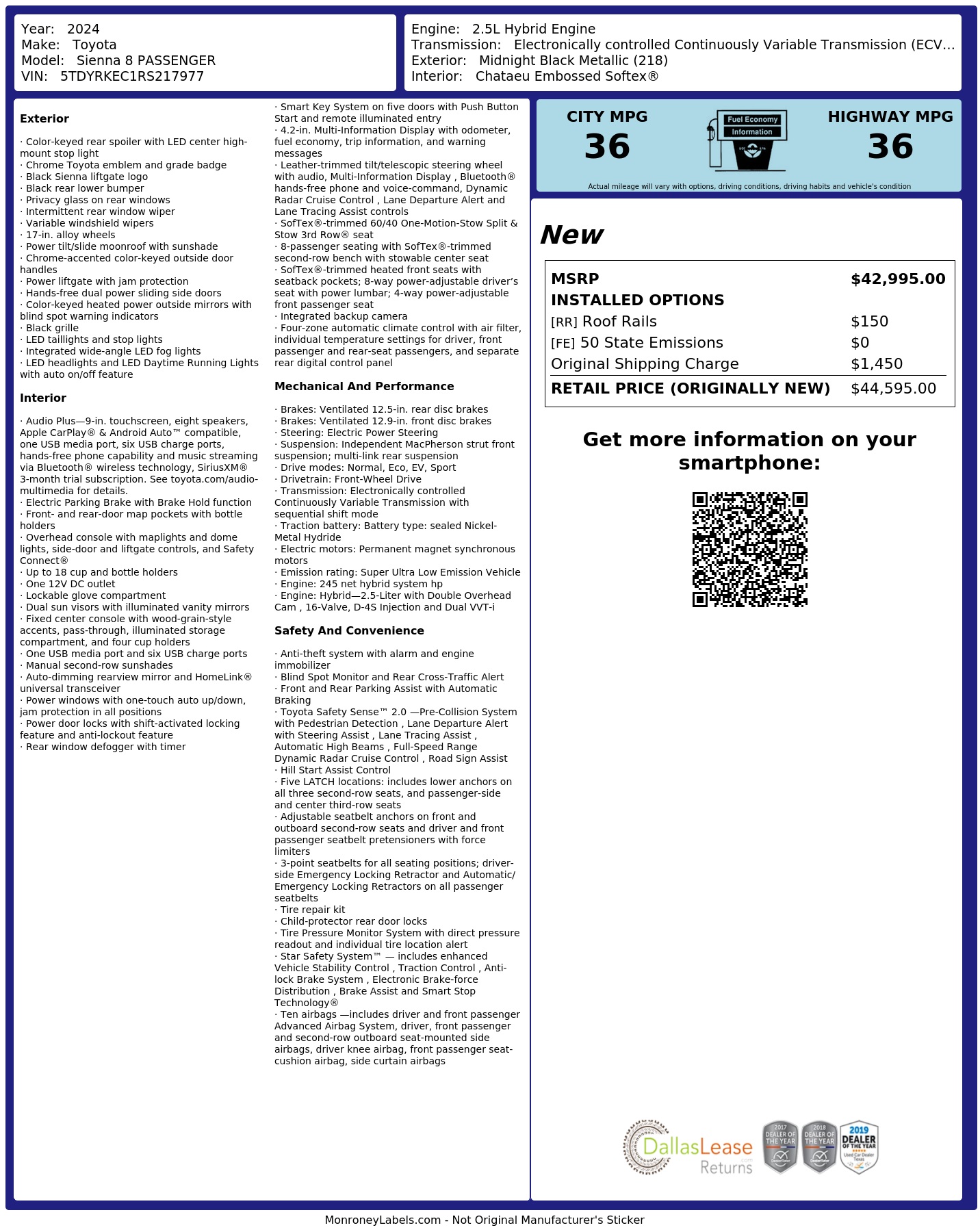Monroney Label