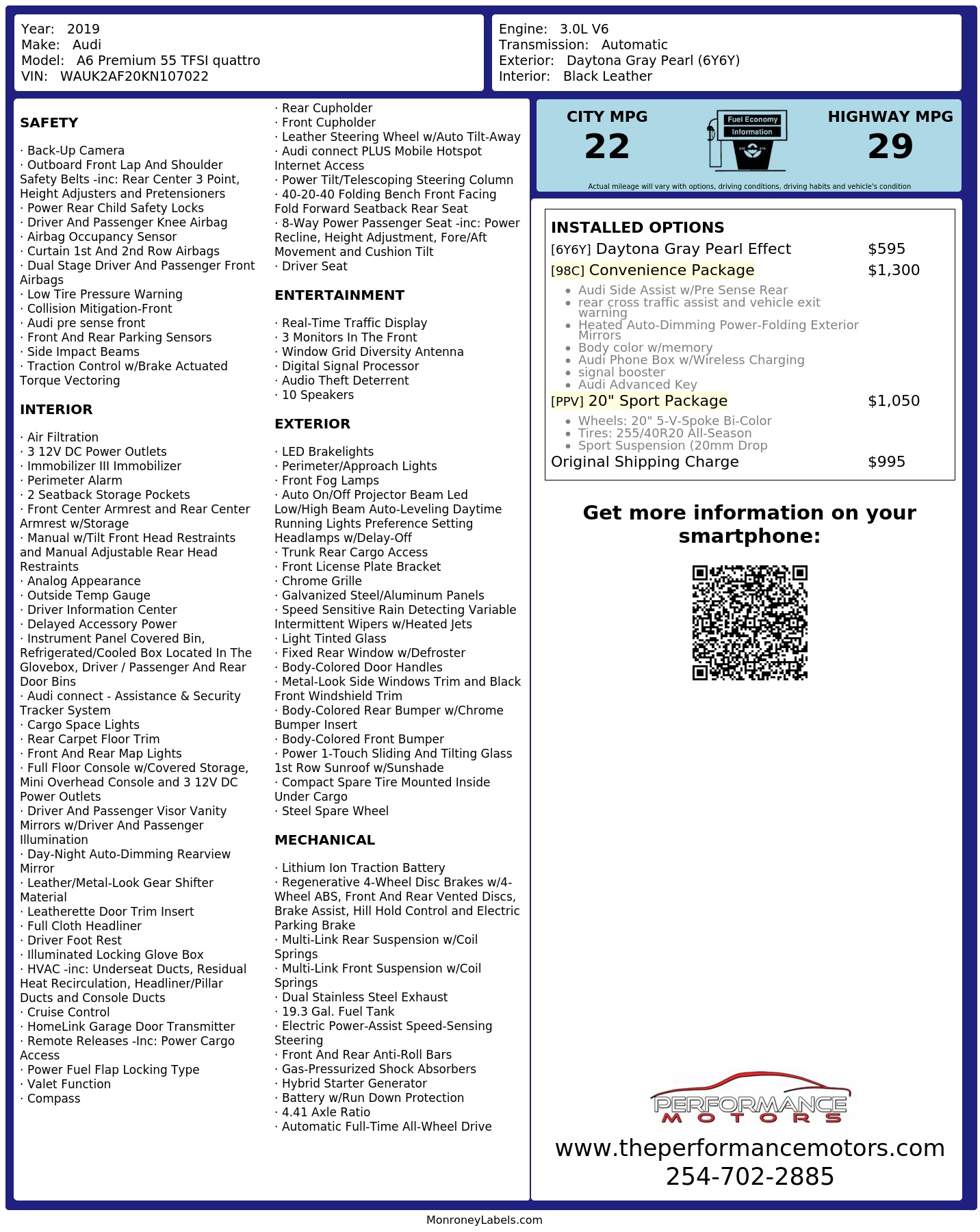 Monroney Label