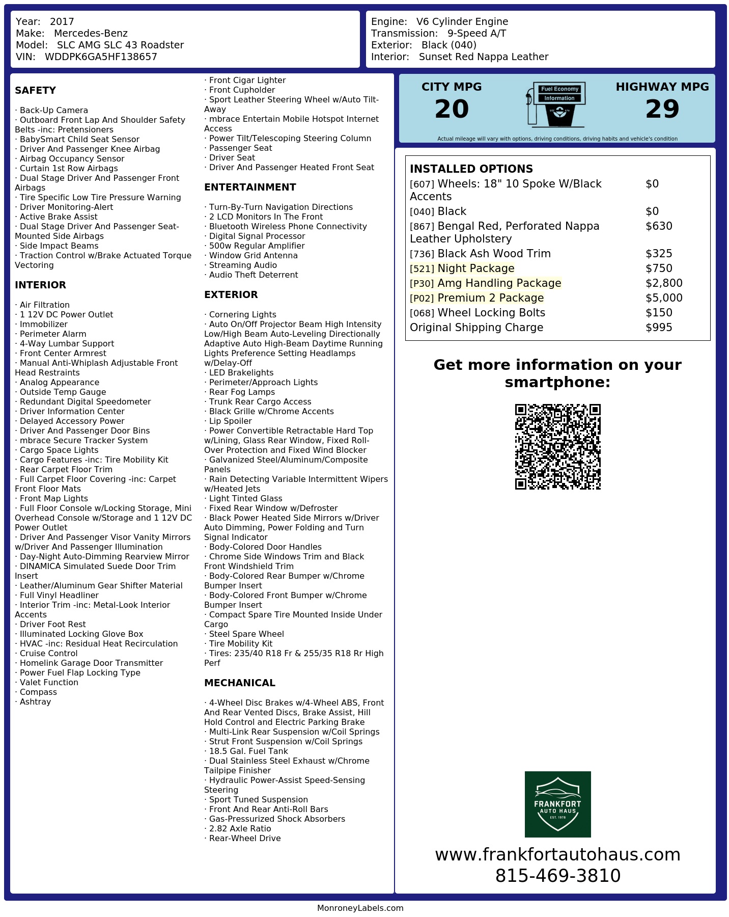 Monroney Label