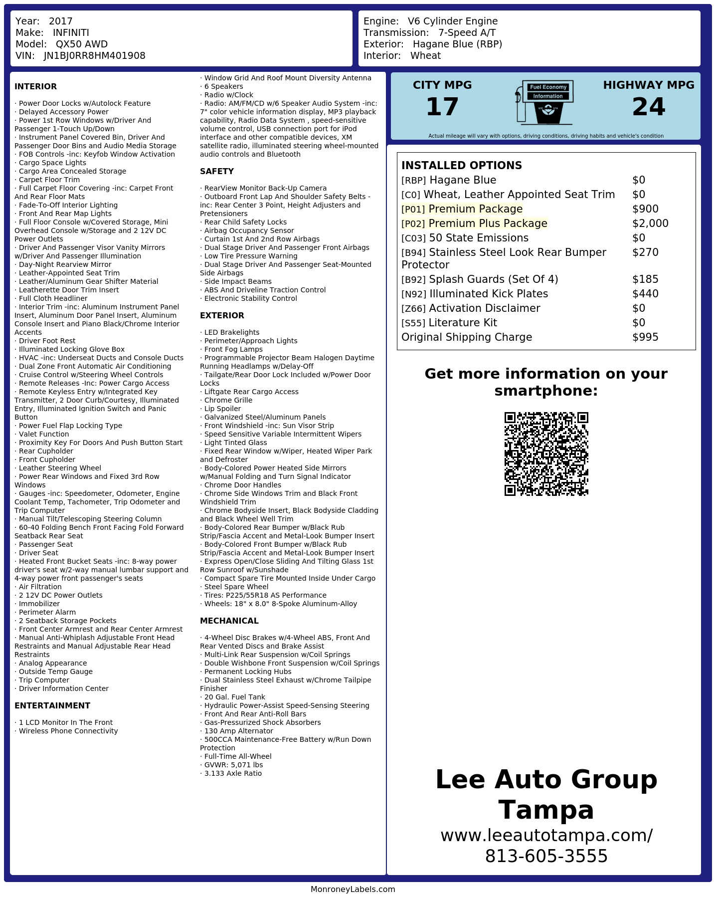 Monroney Label