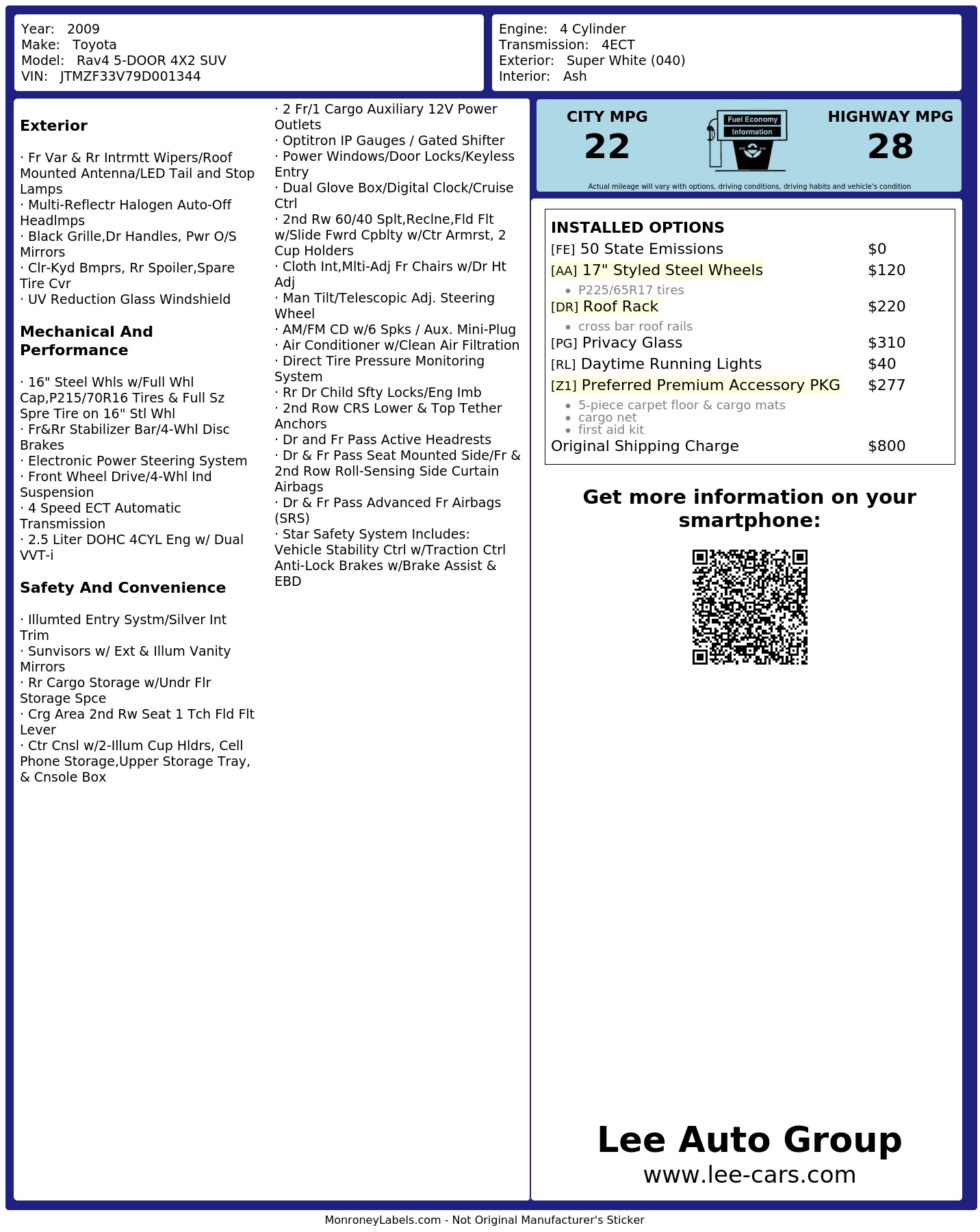 Monroney Label