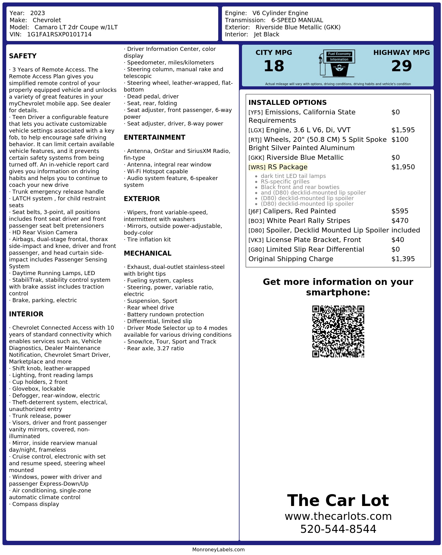 Monroney Label
