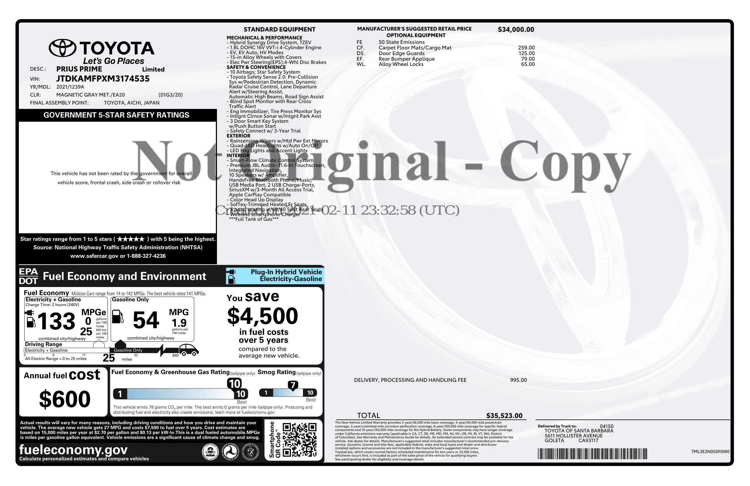 Monroney Label