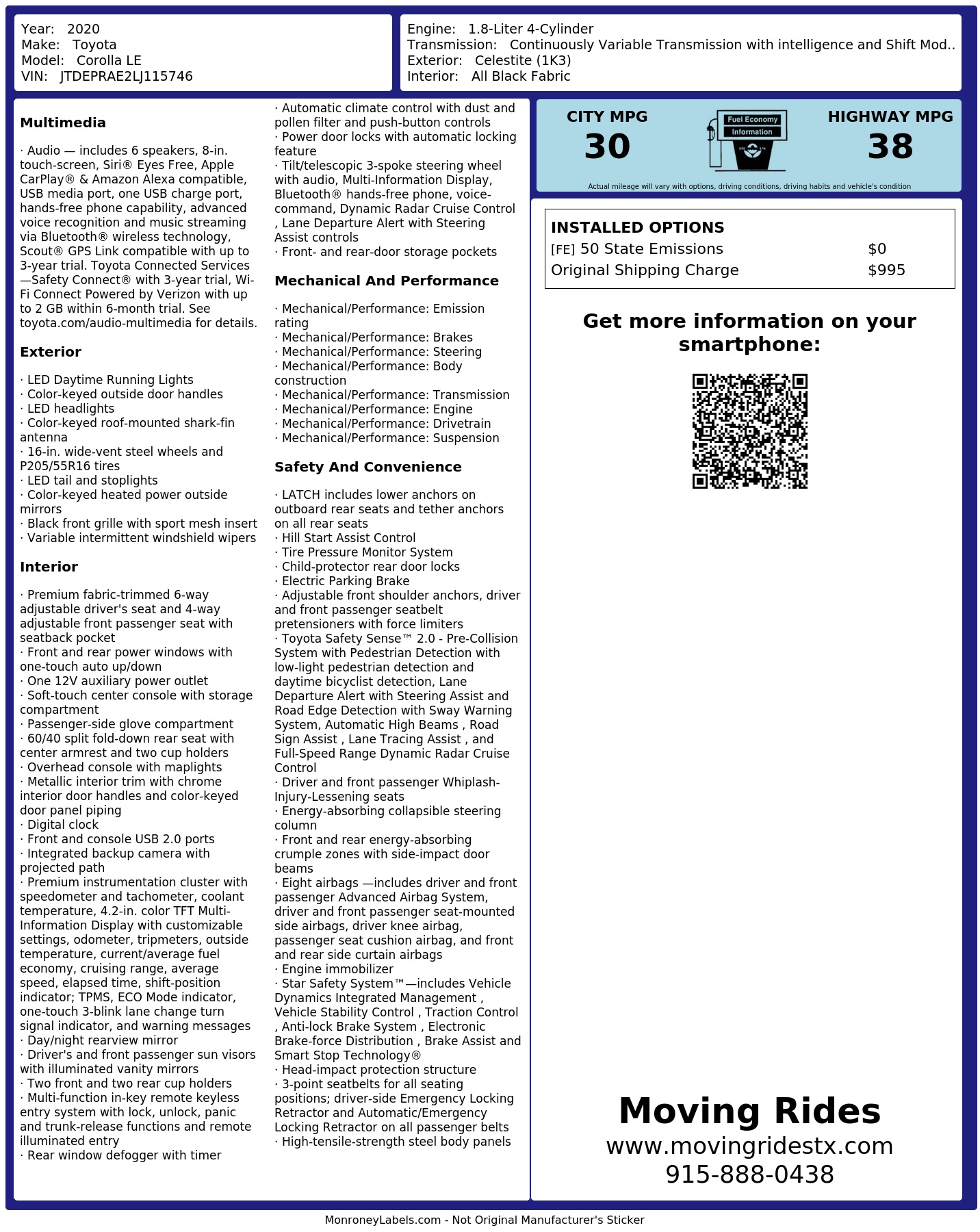 Monroney Label