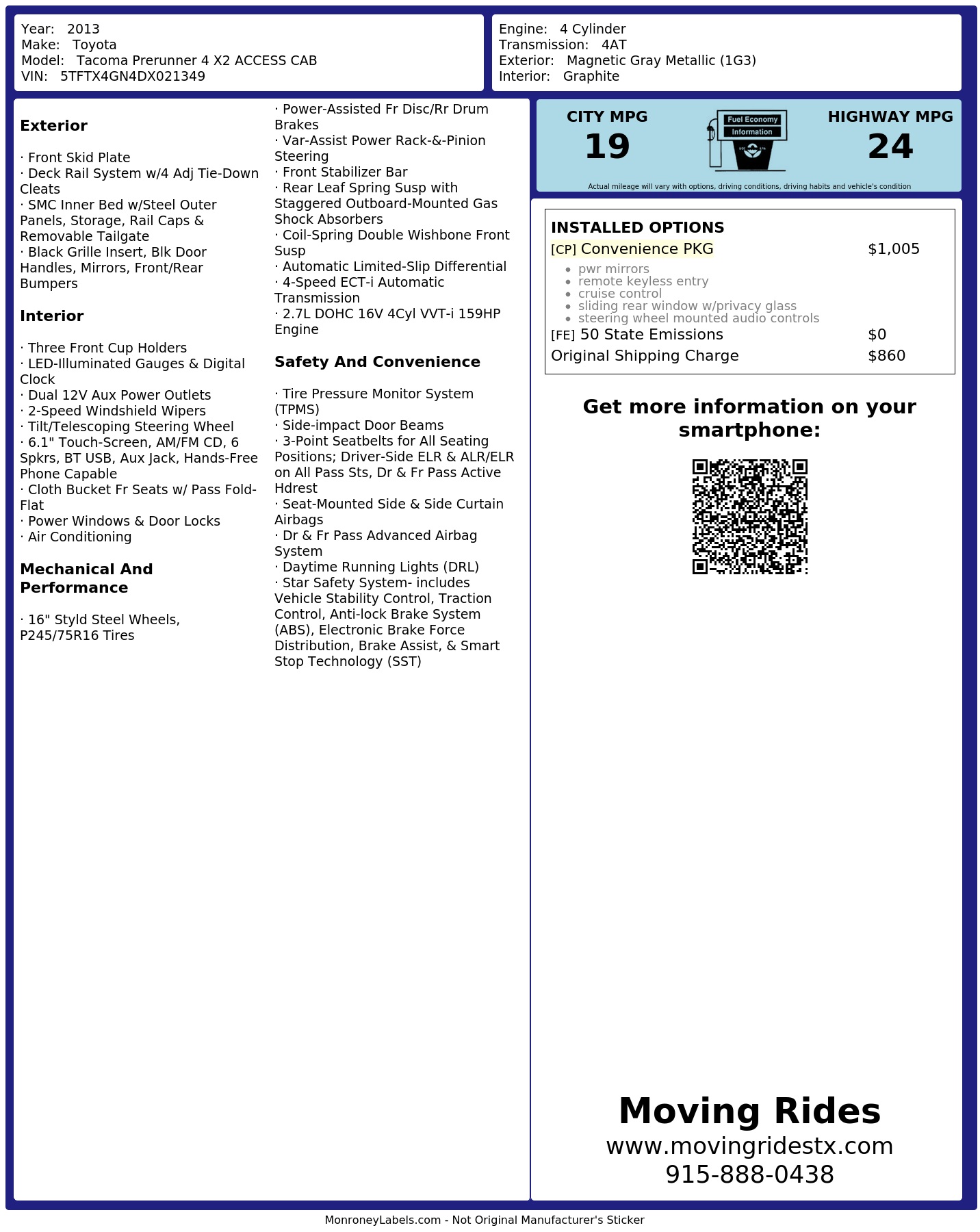 Monroney Label