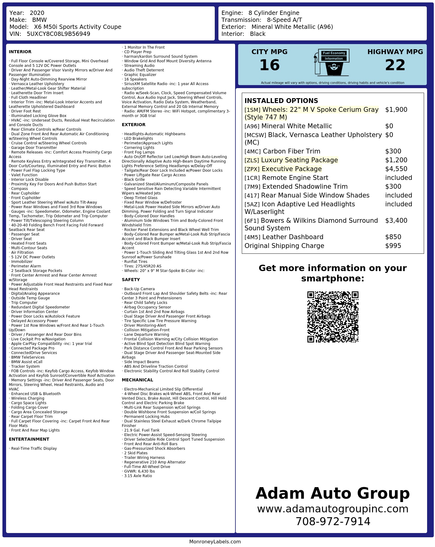 Monroney Label