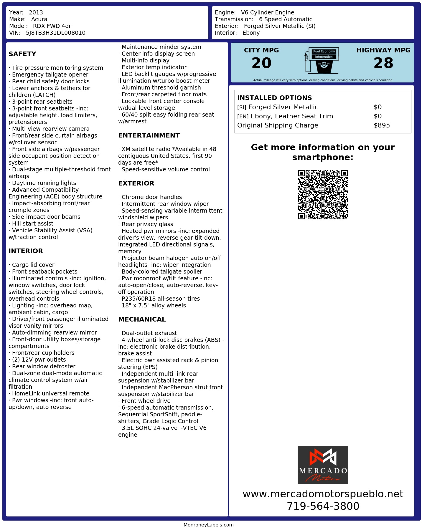 Monroney Label