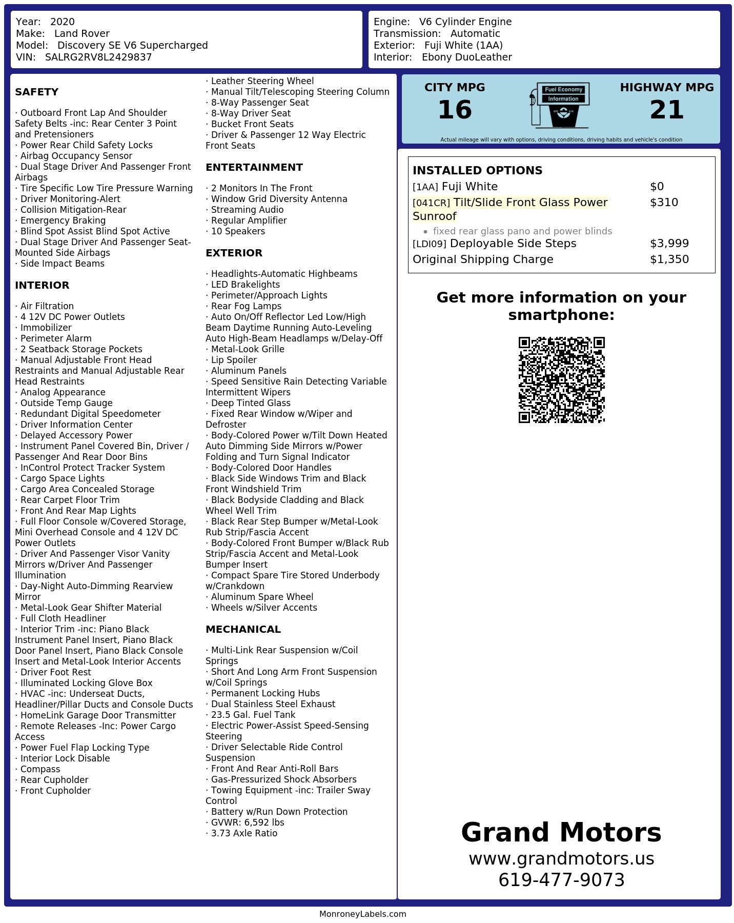 Monroney Label