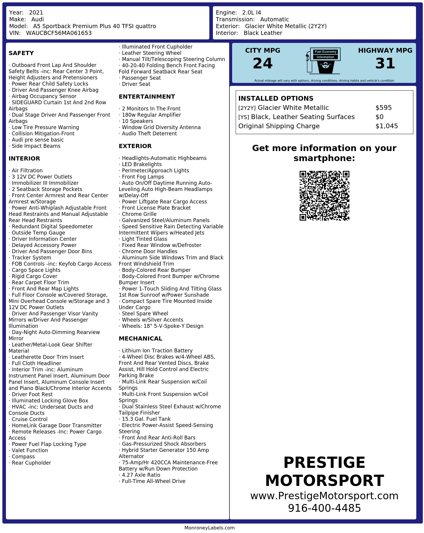 Monroney Label