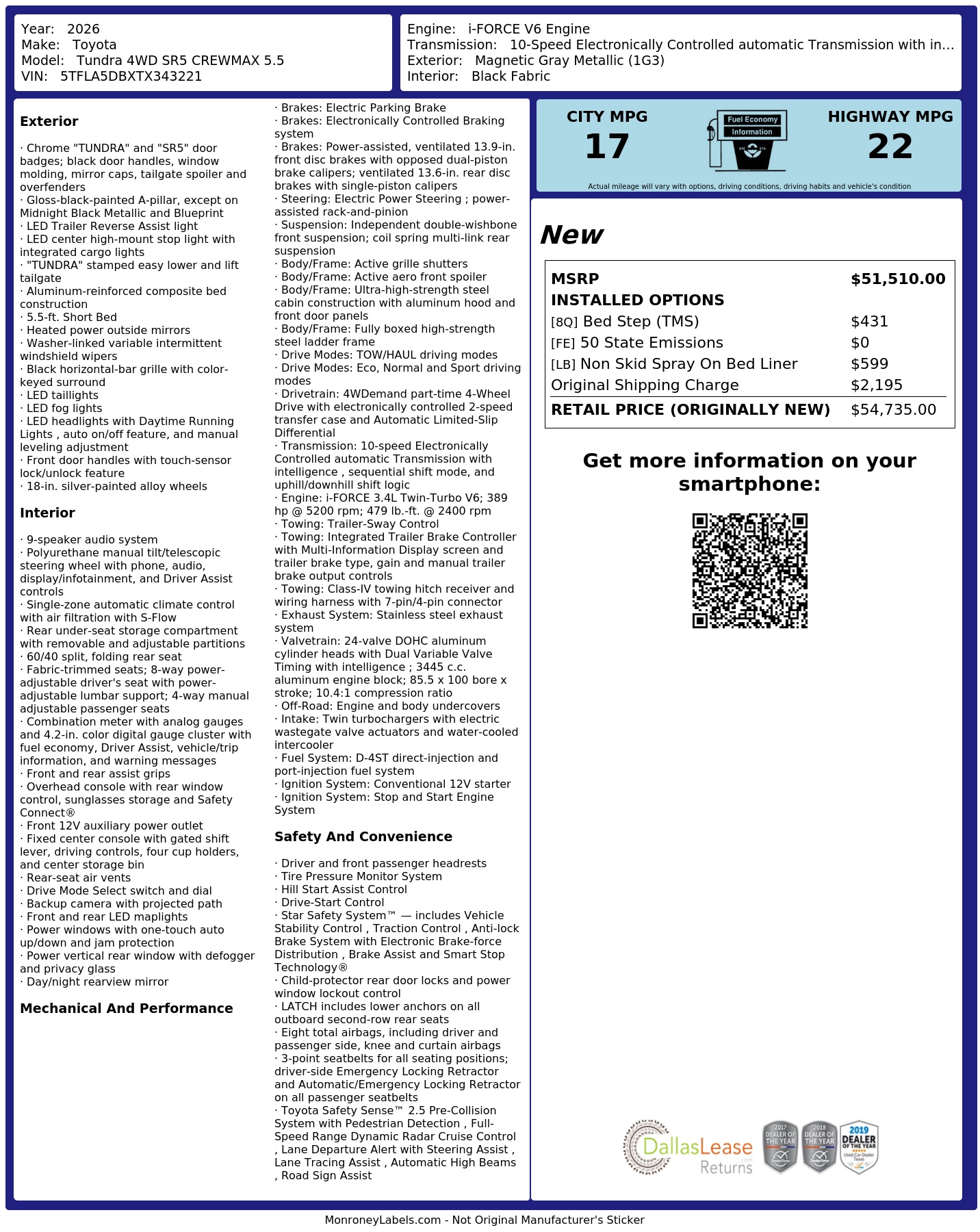 Monroney Label