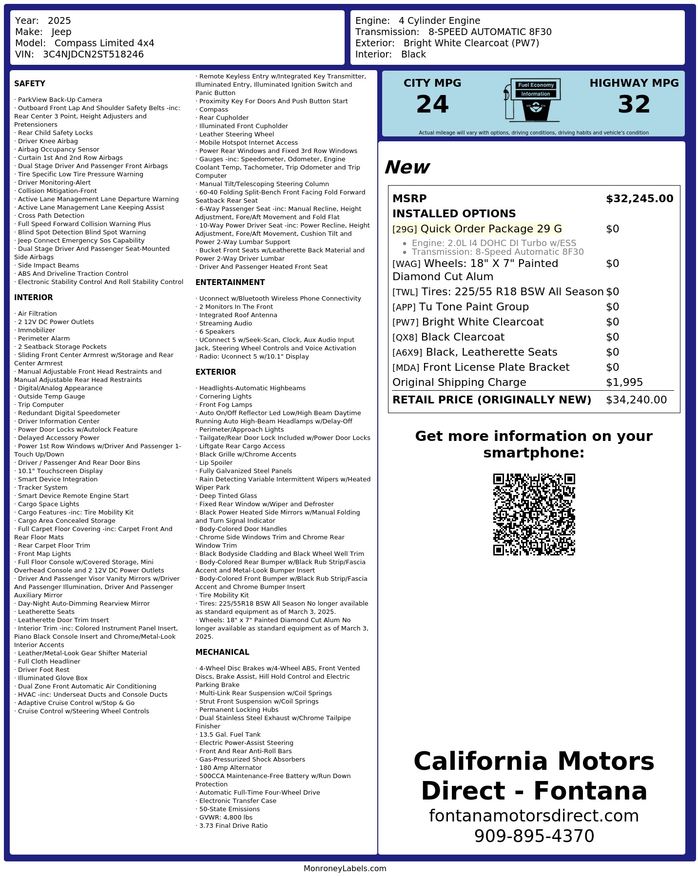 Monroney Label