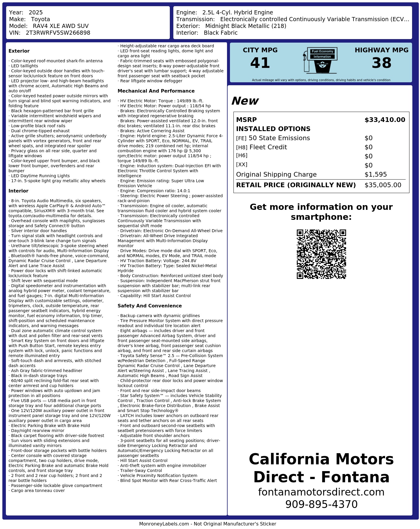 Monroney Label