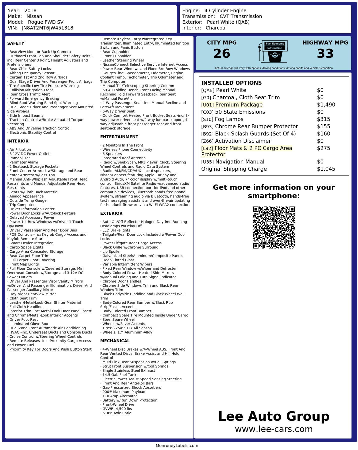 Monroney Label