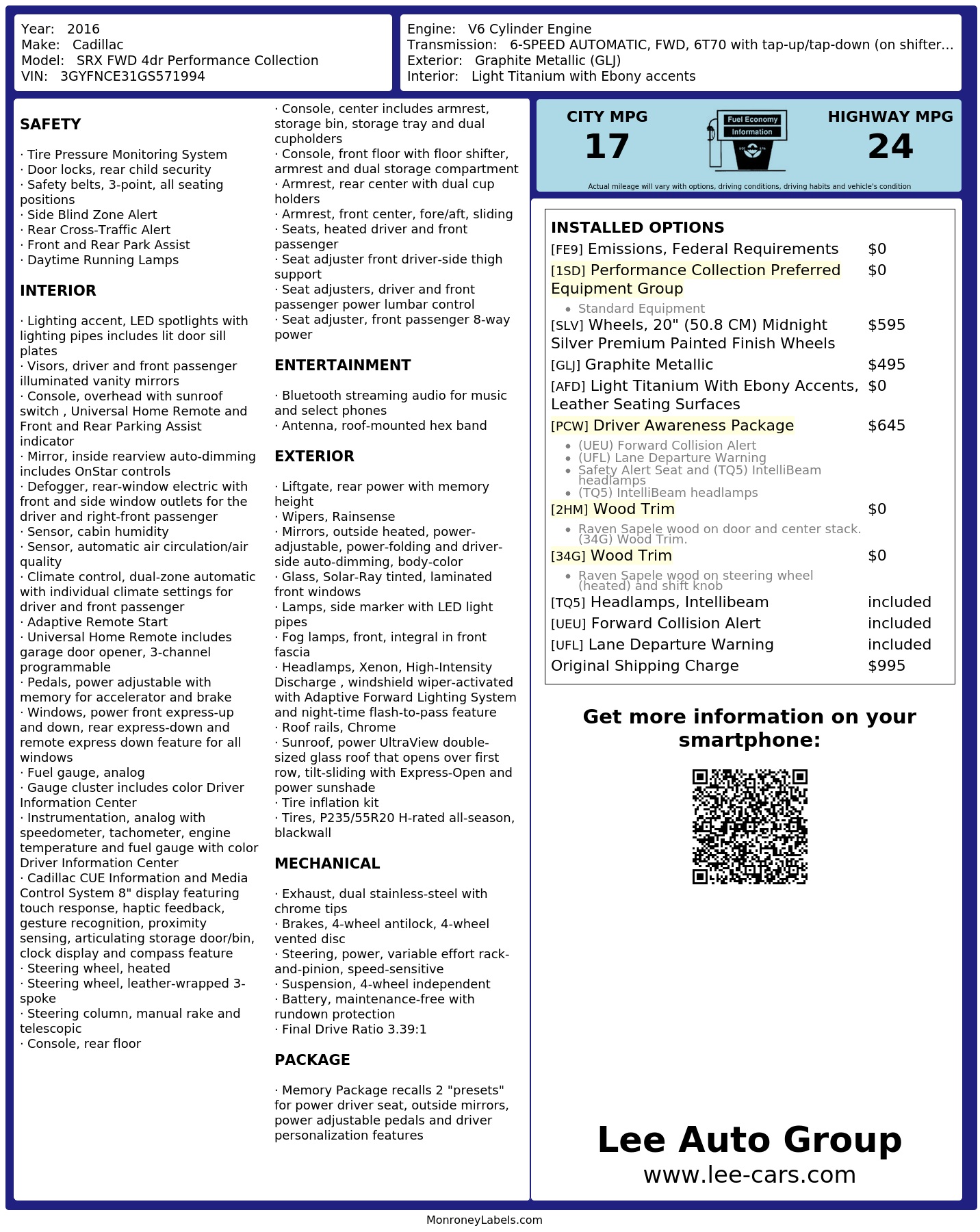 Monroney Label