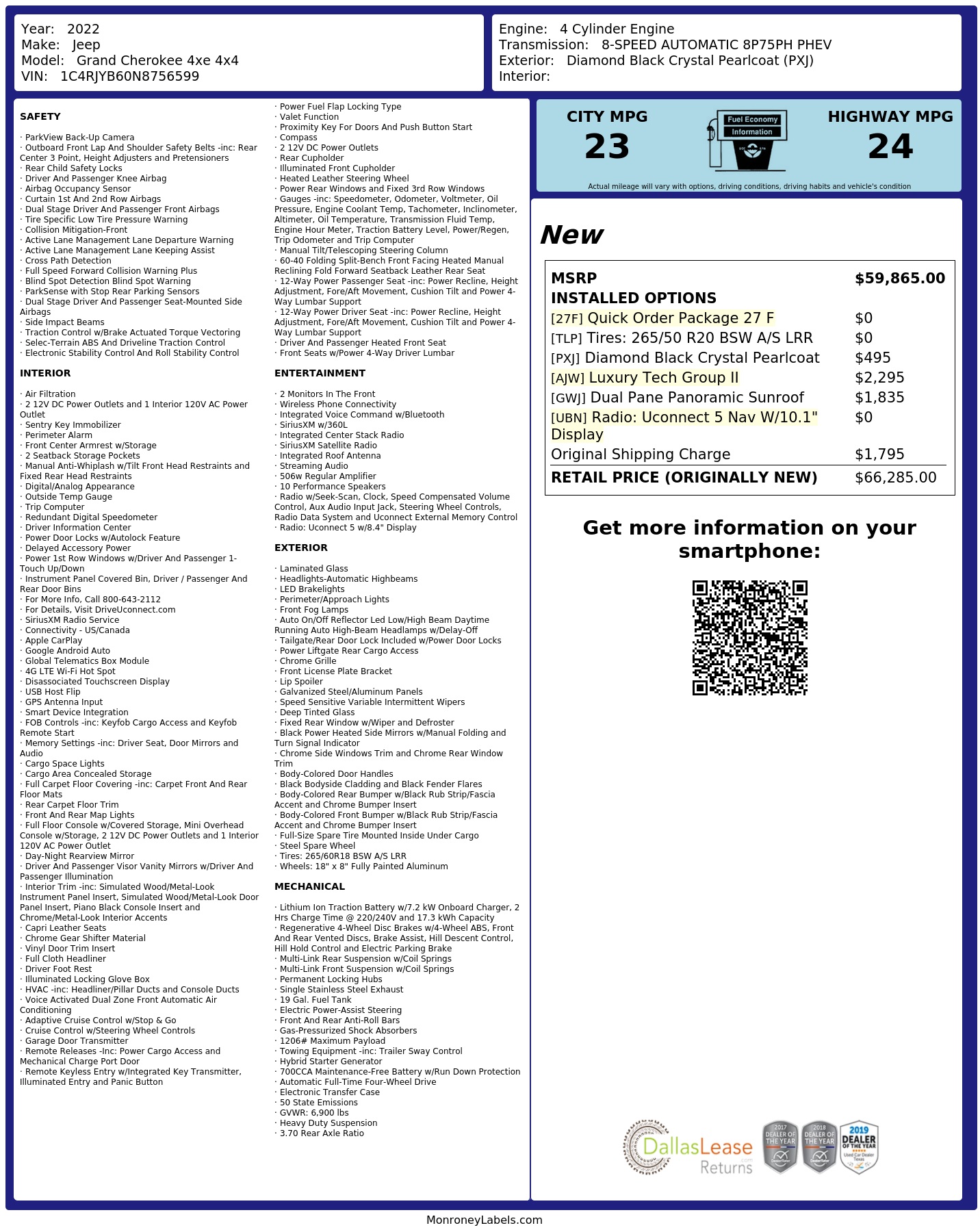 Monroney Label