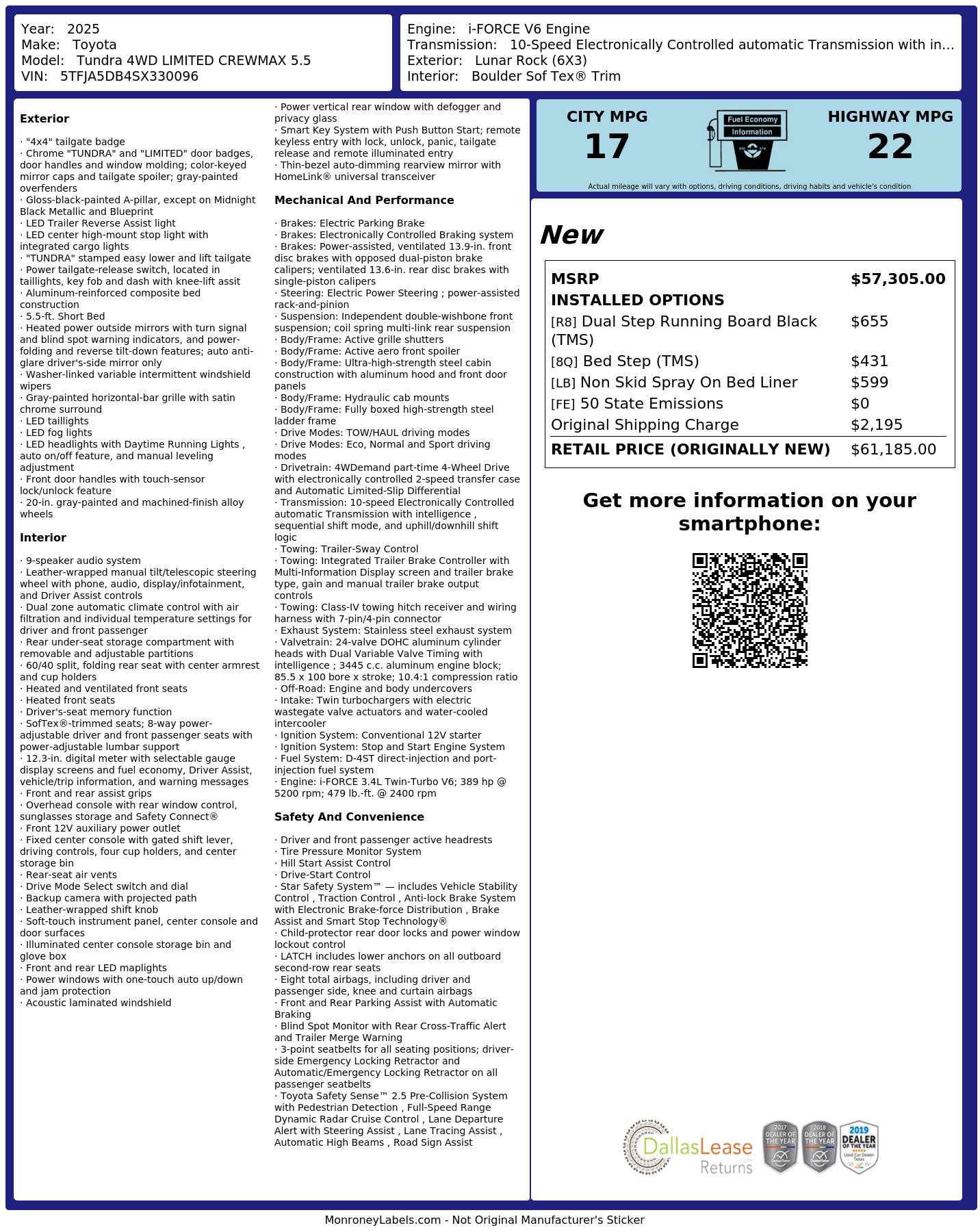 Monroney Label