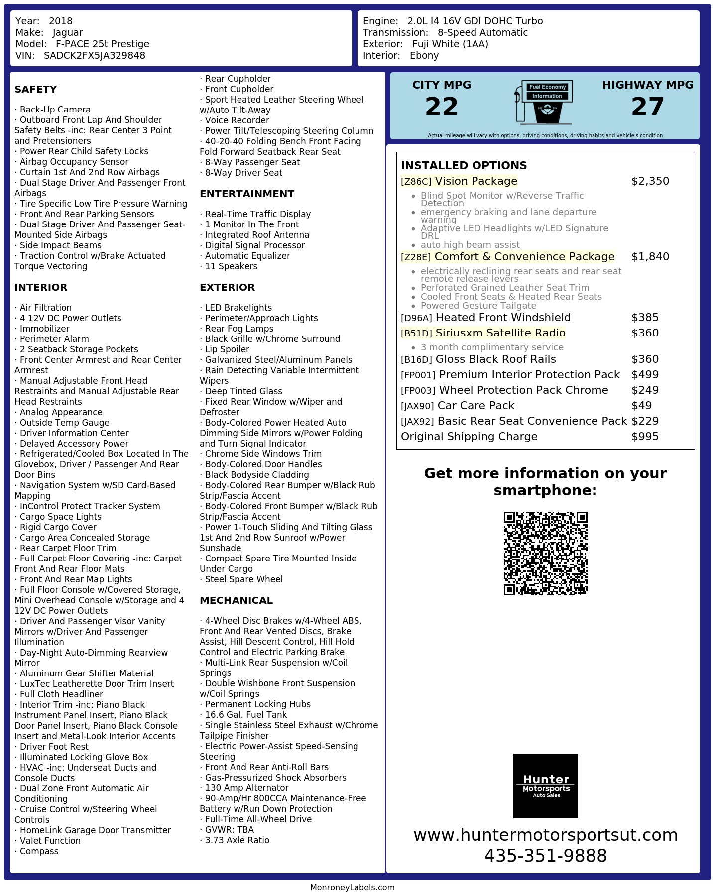 Monroney Label