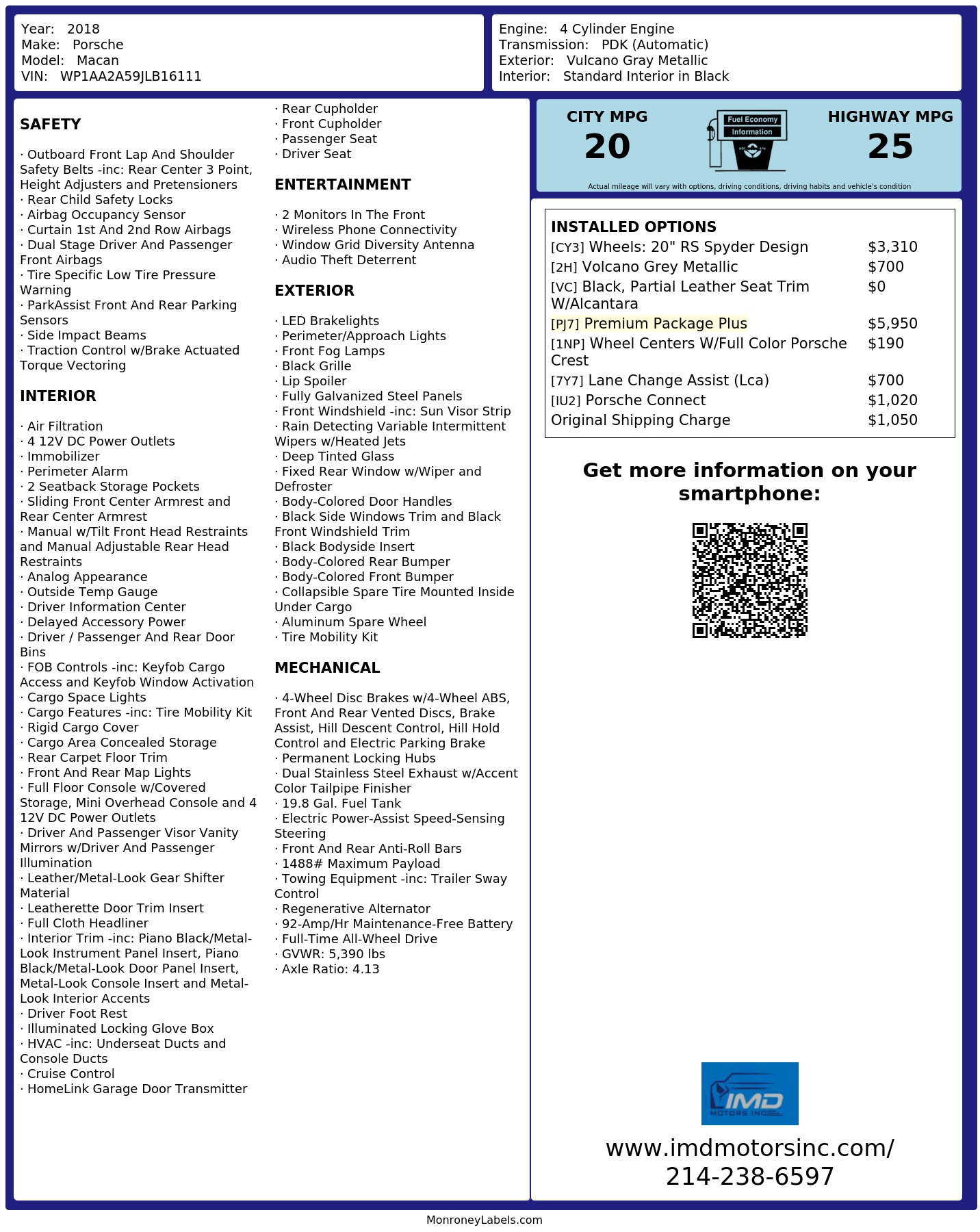 Monroney Label