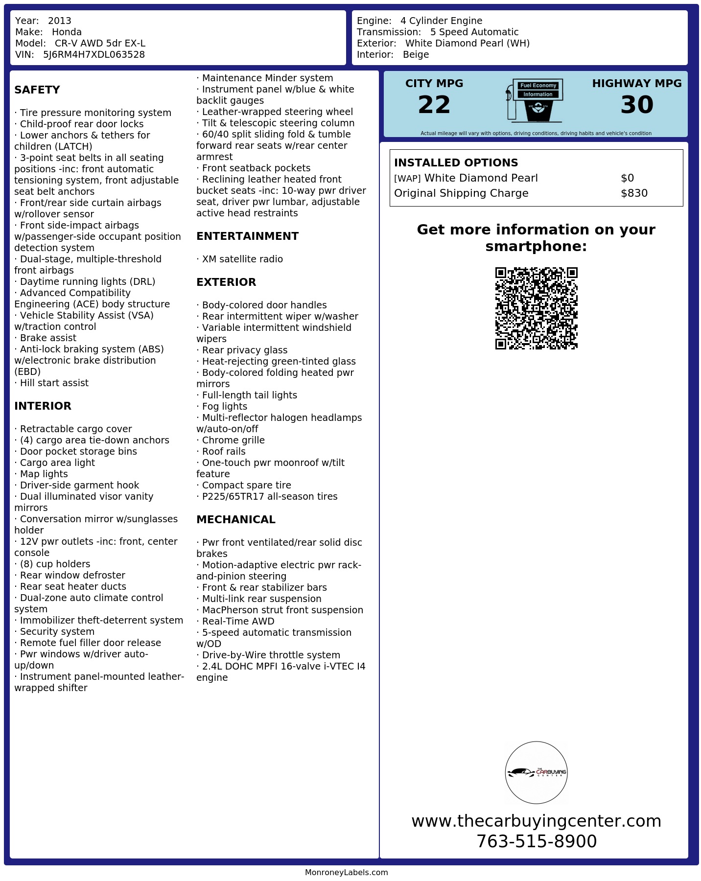 Monroney Label