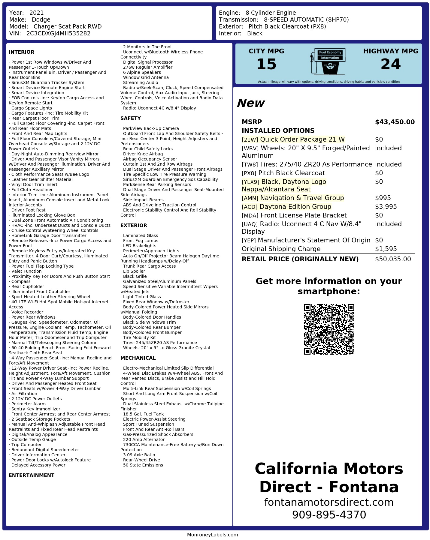 Monroney Label