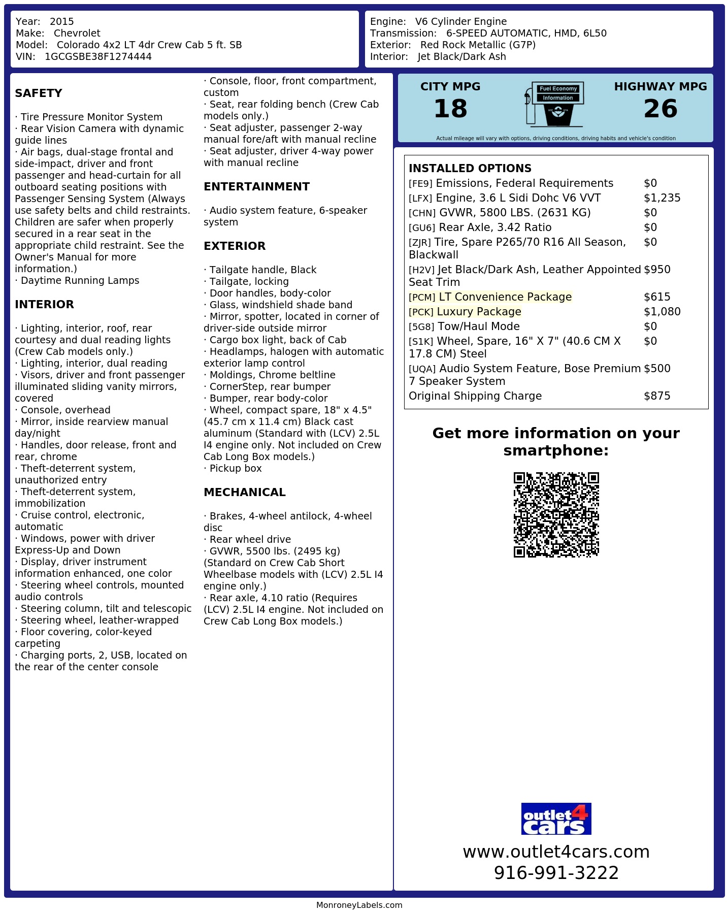 Monroney Label