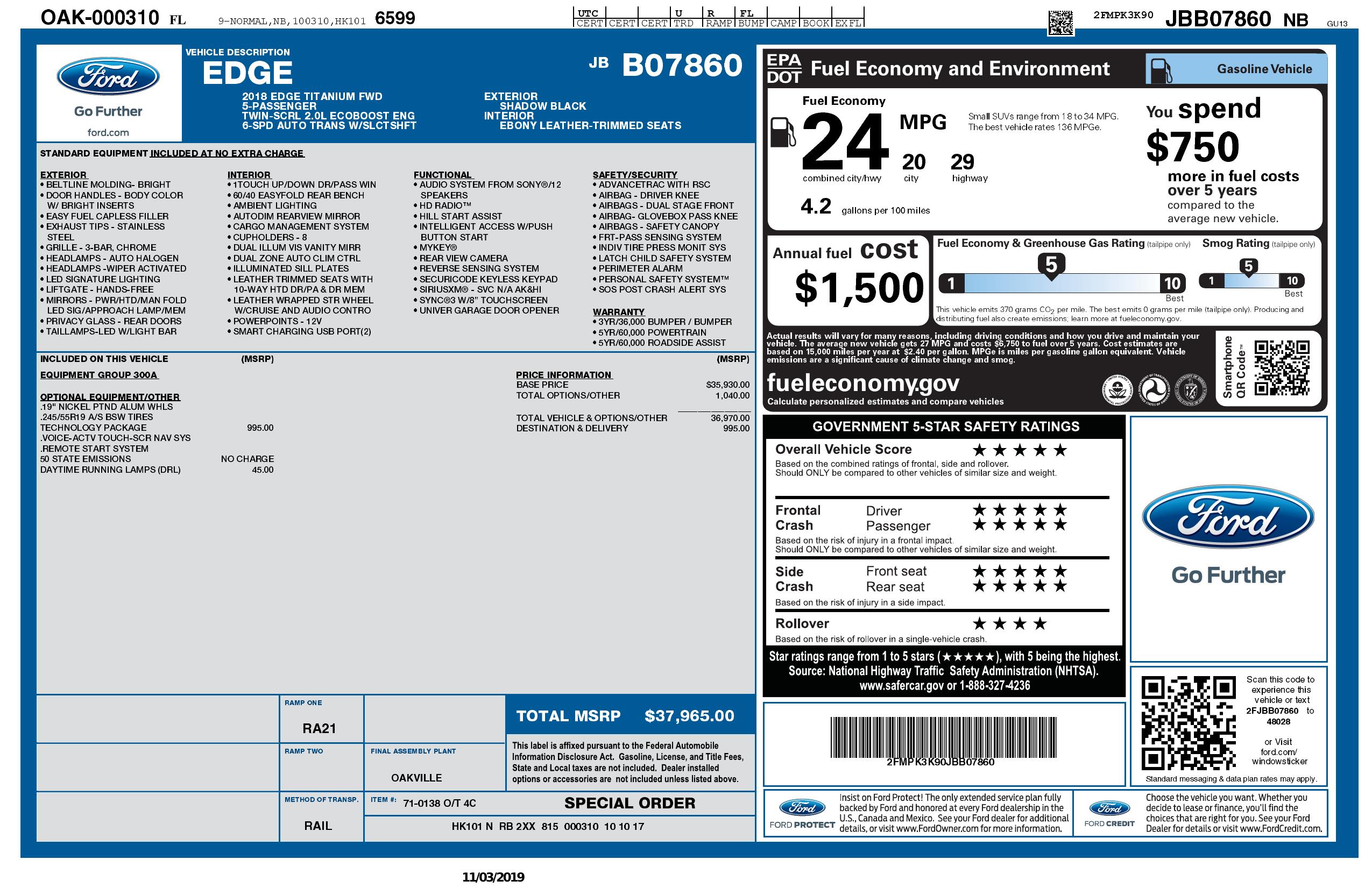 Monroney Label