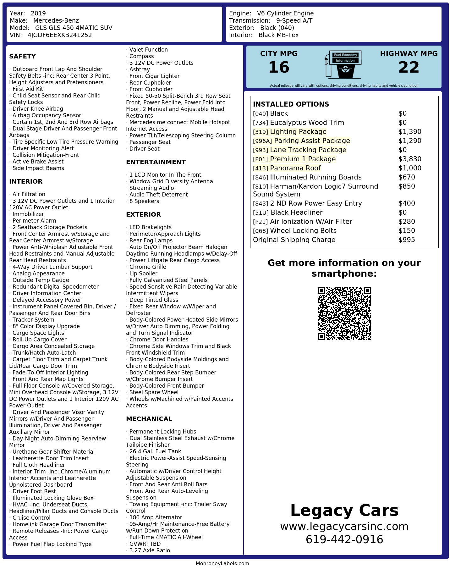 Monroney Label