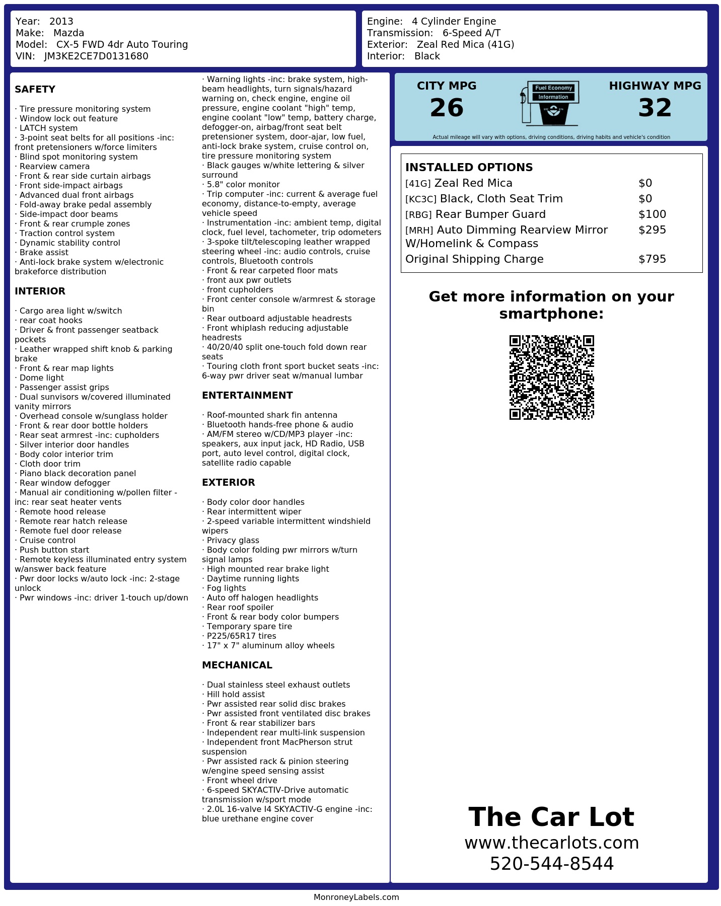 Monroney Label