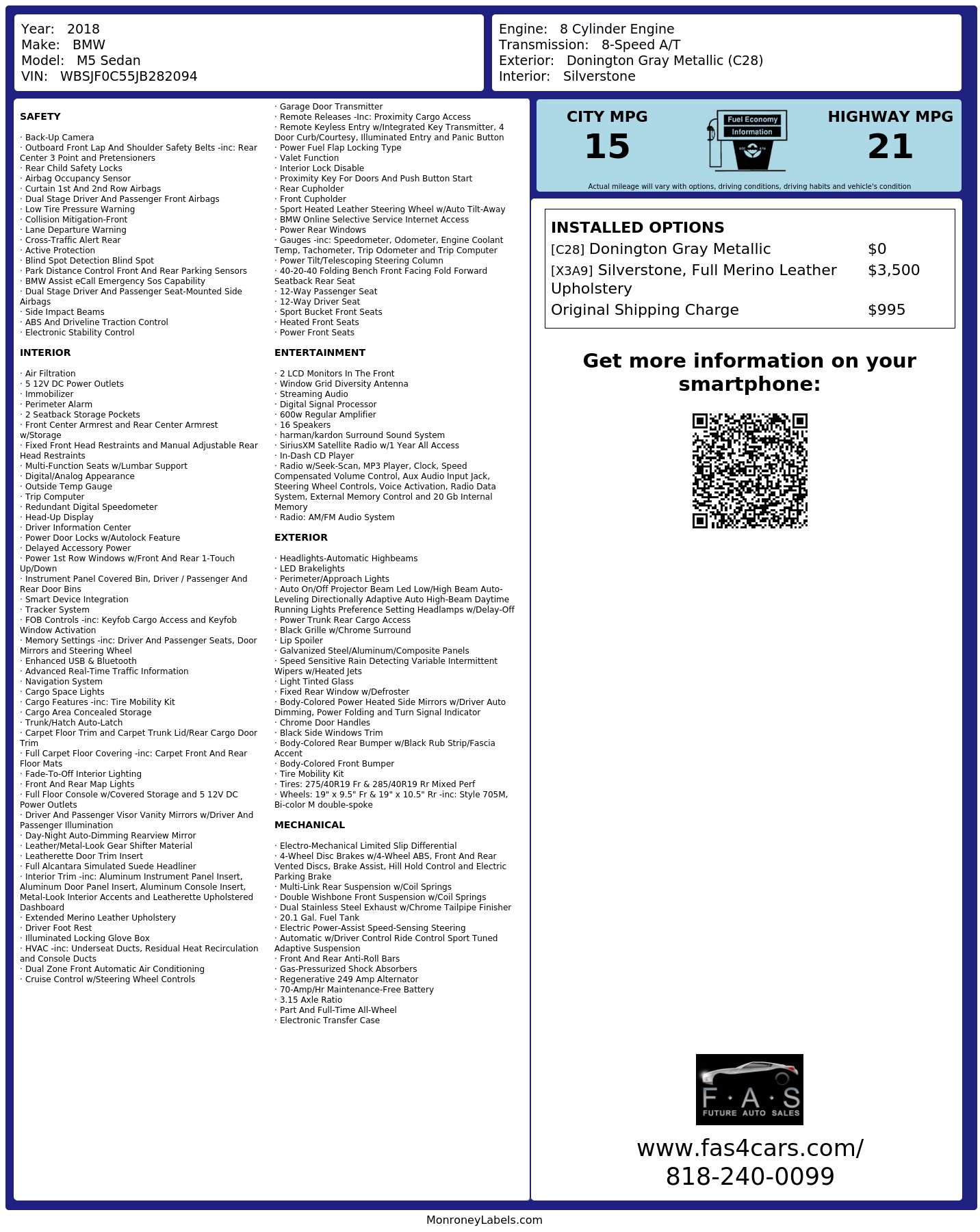 Monroney Label