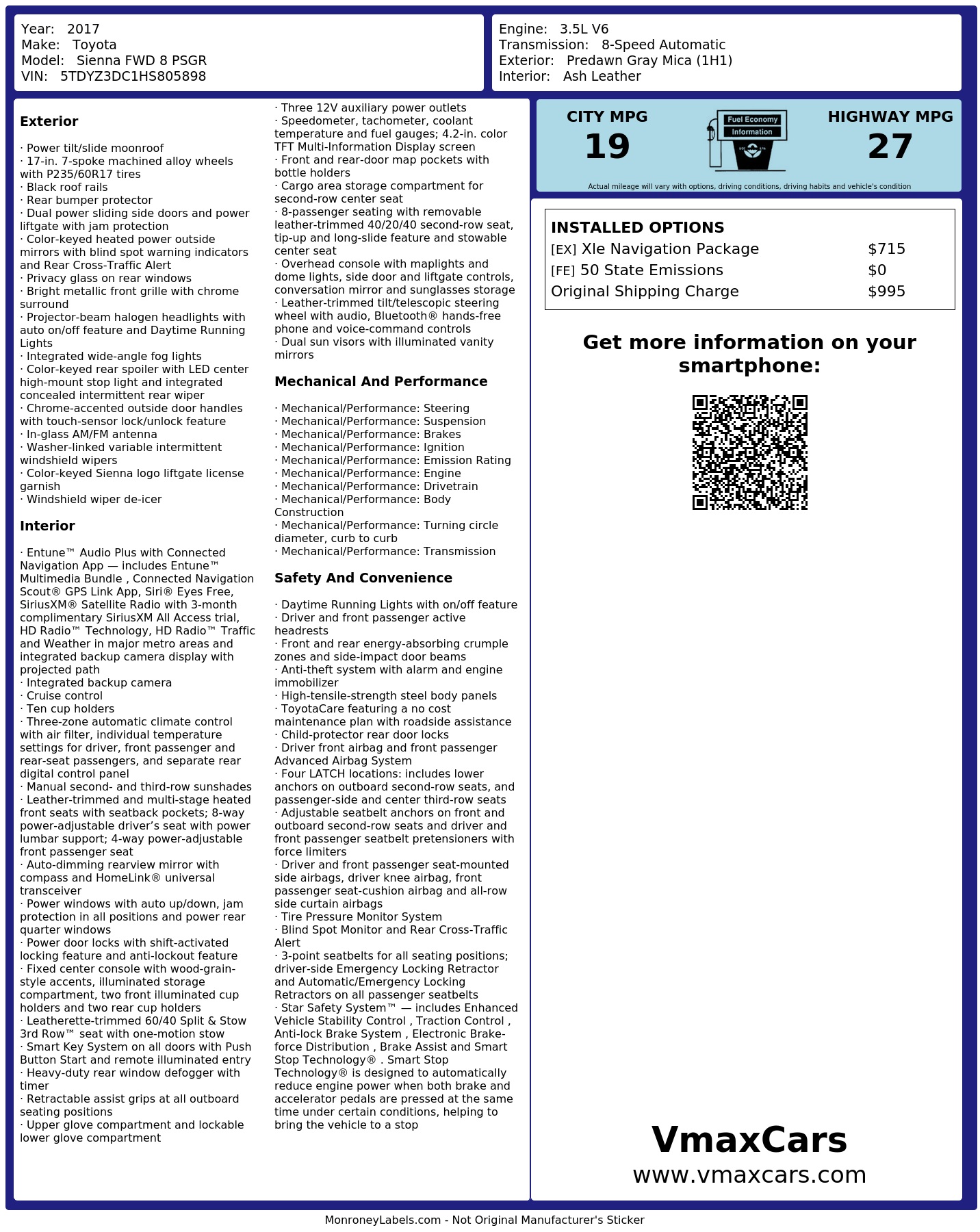 Monroney Label